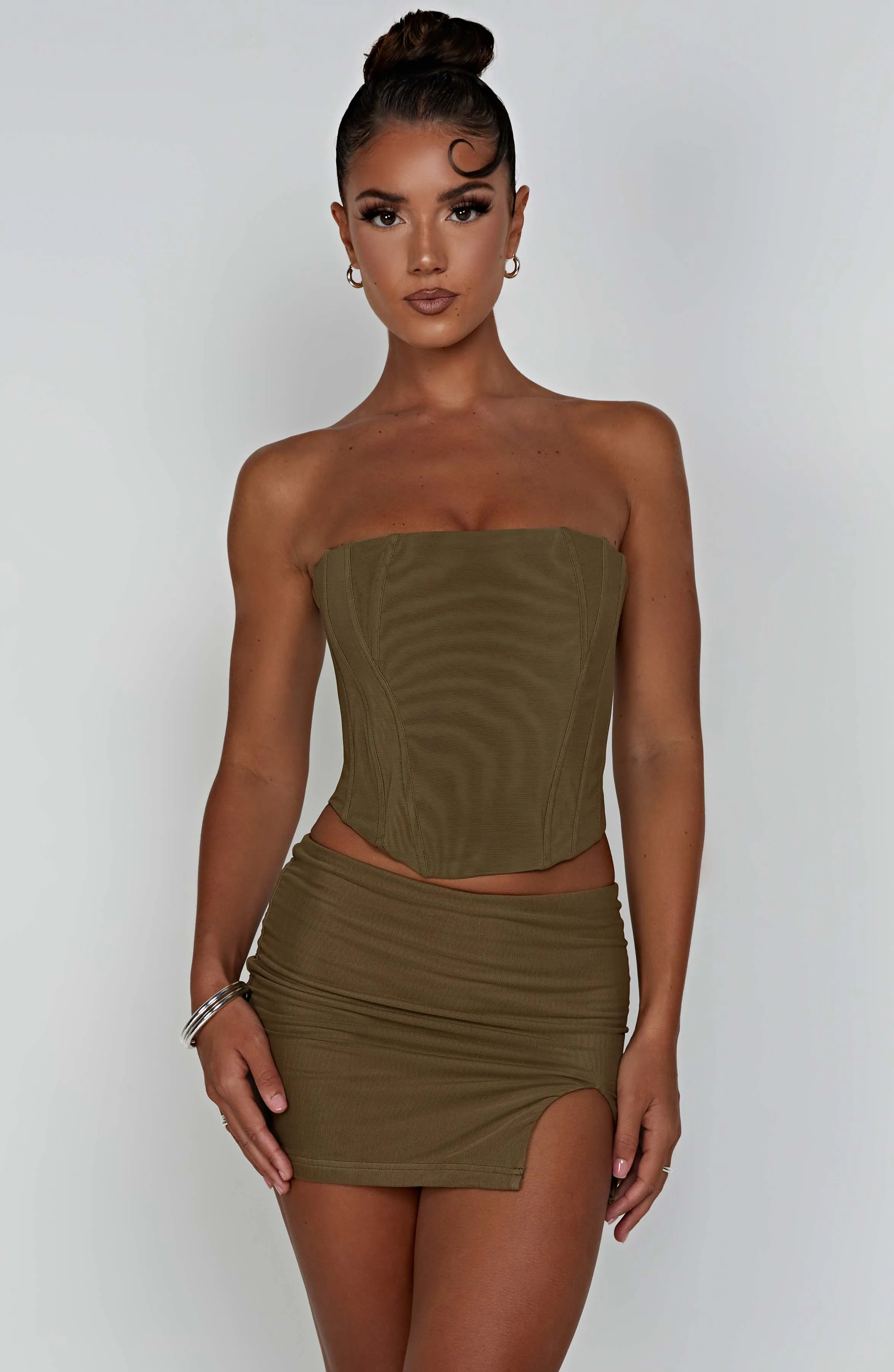 Alina Mini Graceful Skirt - Khaki