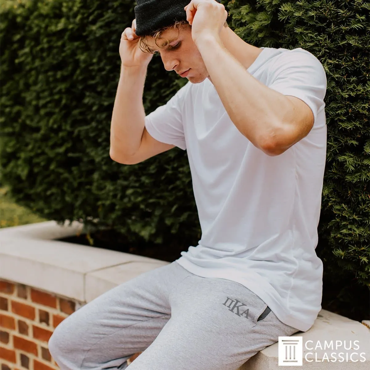 Alpha Sig Heather Grey Contrast Joggers