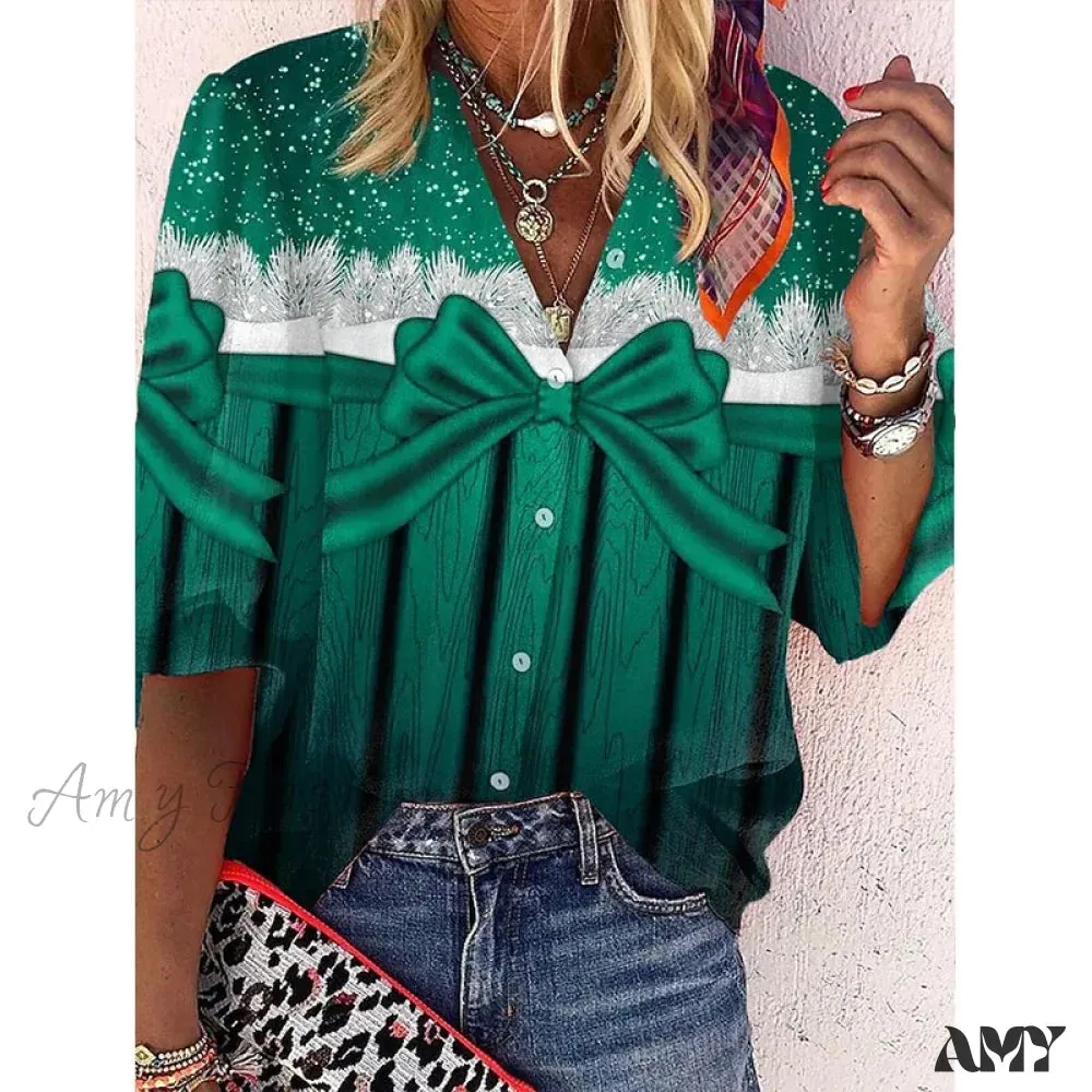 Amy Fashion - Elegant Loose Abstraction Print Shirt