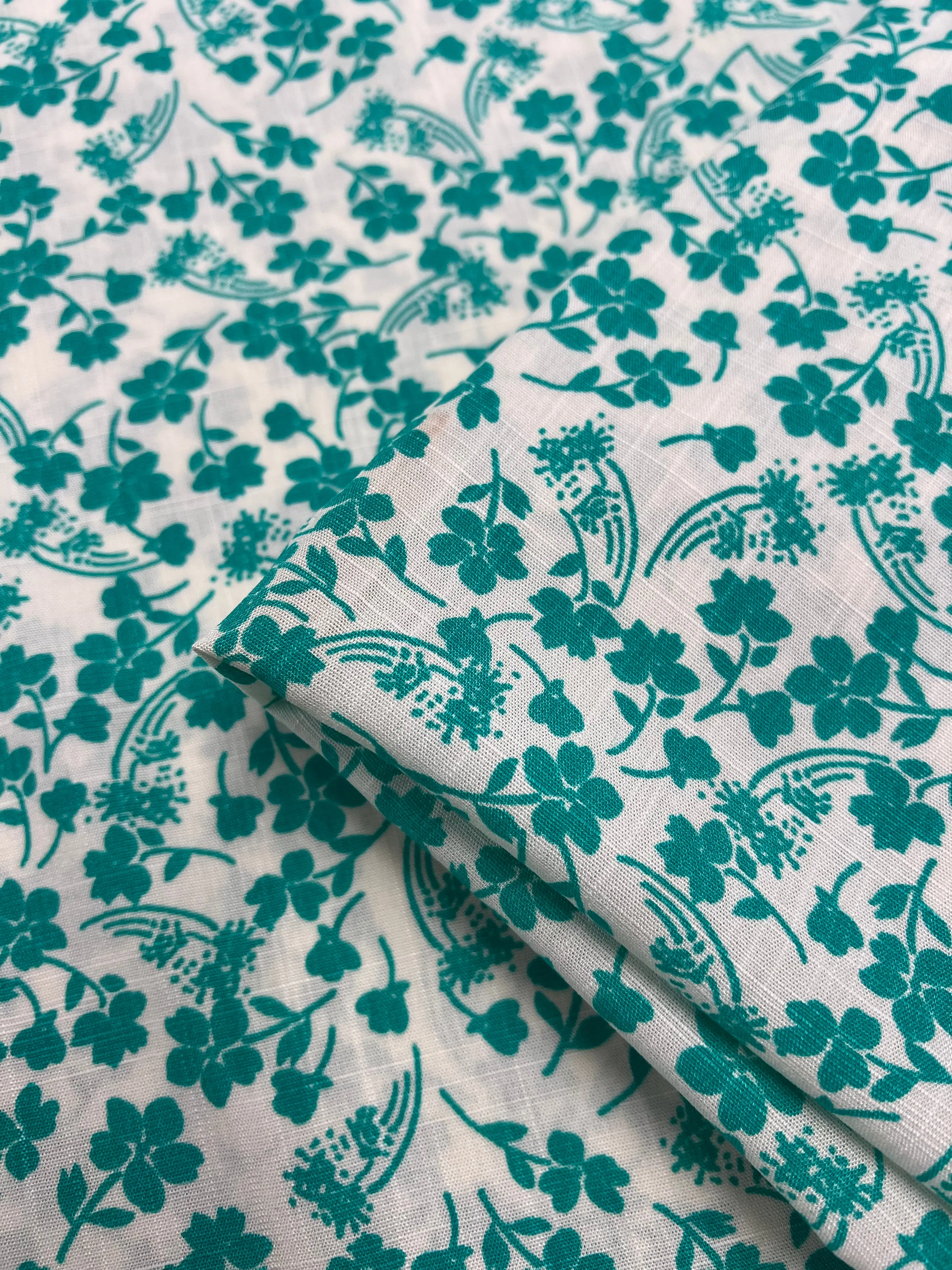 Bamboo Rayon - Aqua Ditsy - 150cm