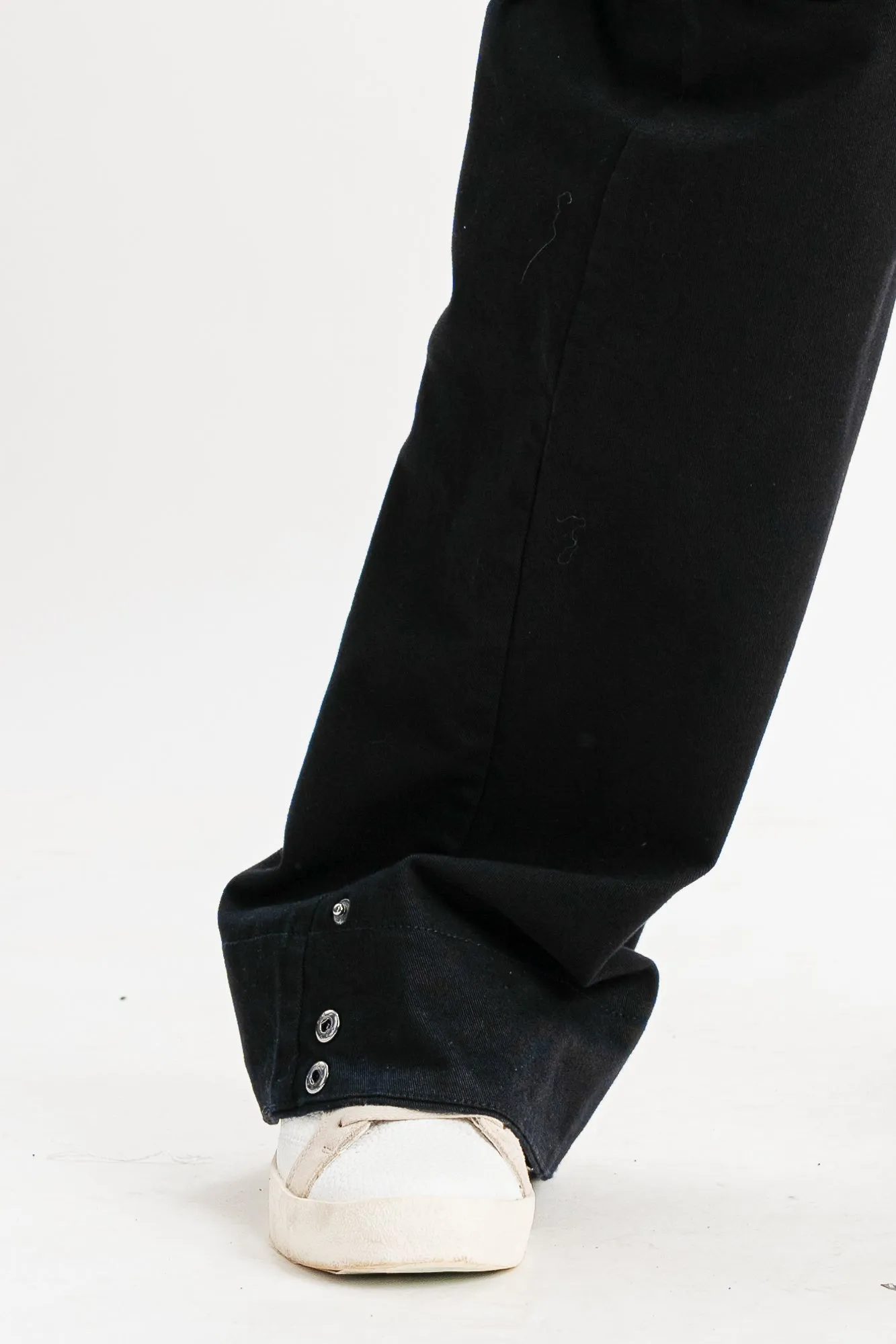 Black Flap Detail Waistband Cargos