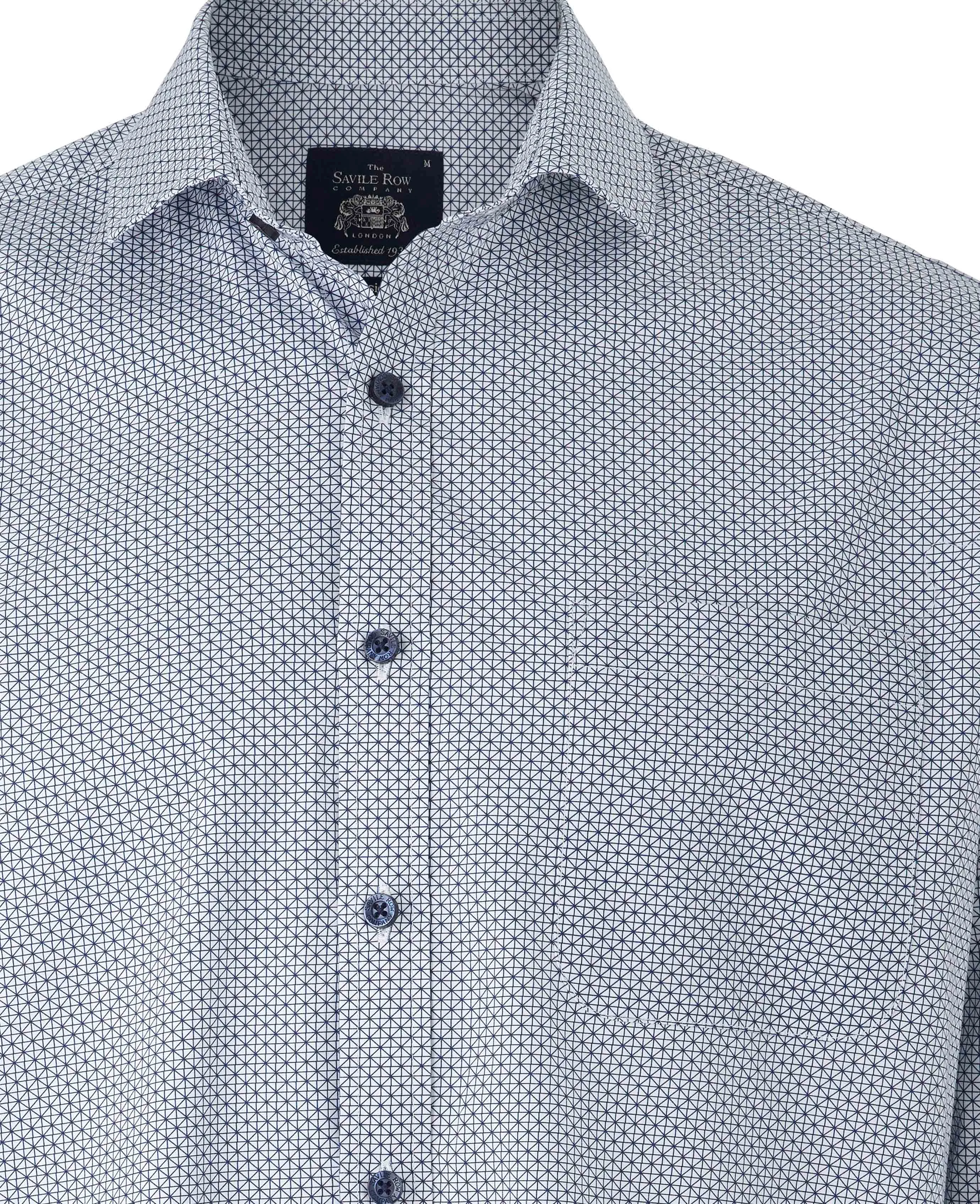 Blue White Triangle Print Shirt