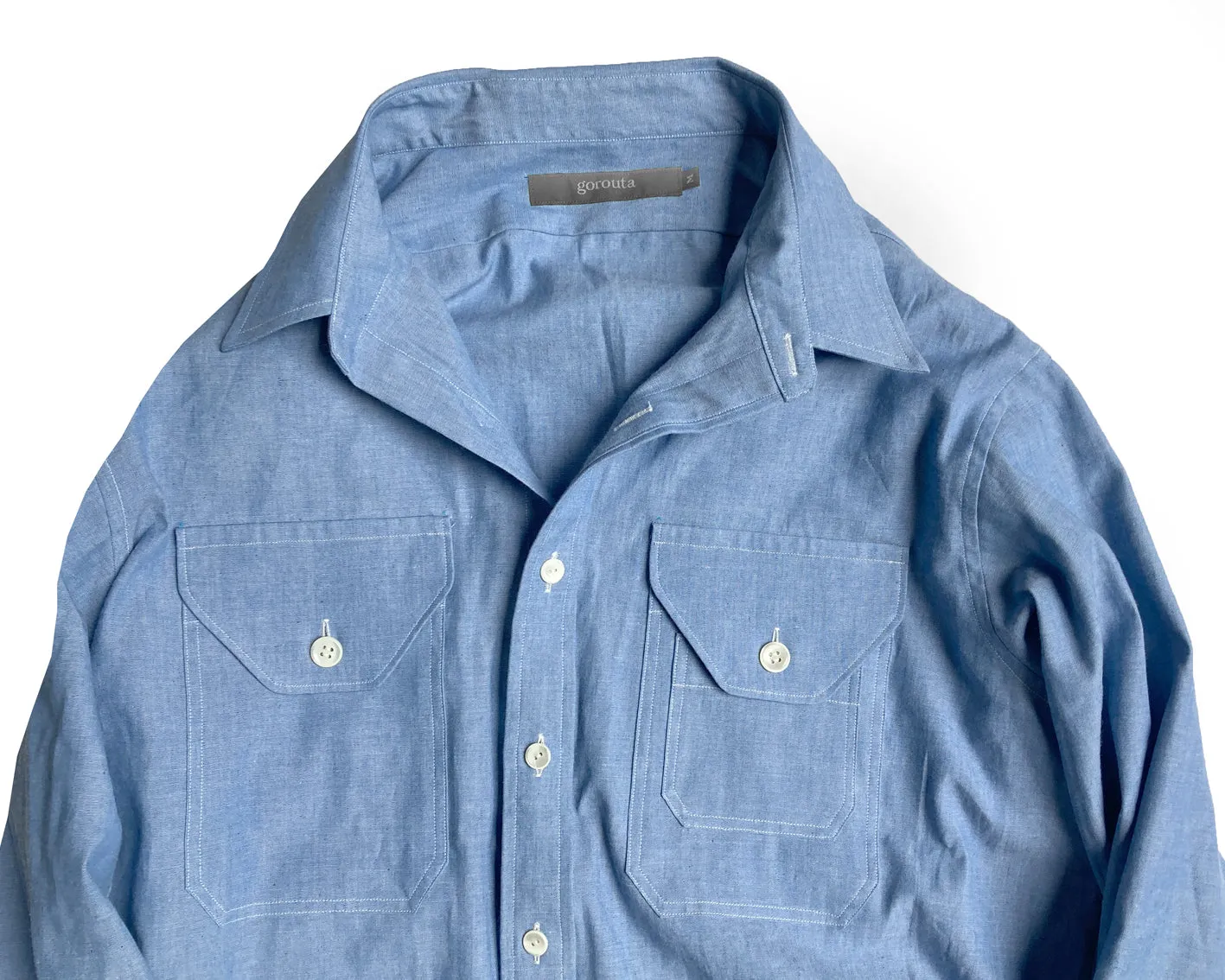 CLASSIC COLLAR 3p SH CHAMBRAY