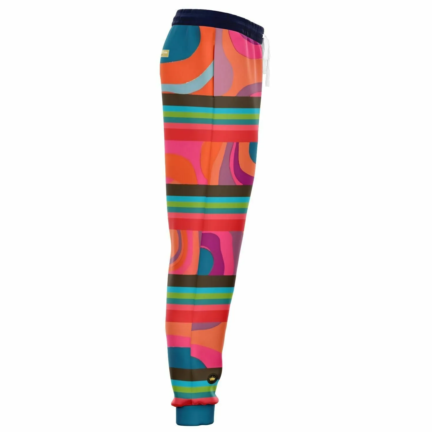 Color Bright Retro Geo Stripe Eco-Poly Unisex Joggers