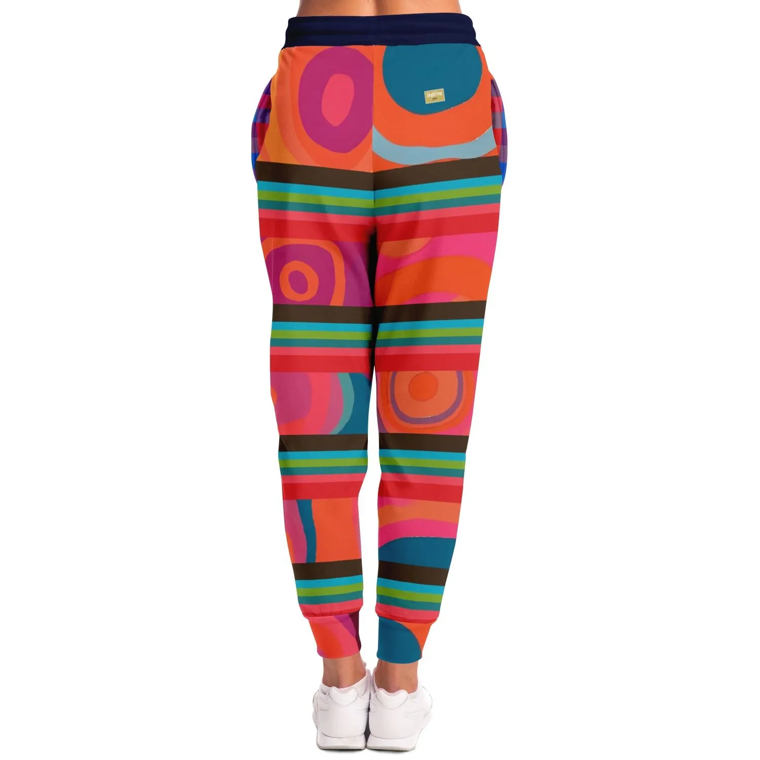 Color Bright Retro Geo Stripe Eco-Poly Unisex Joggers