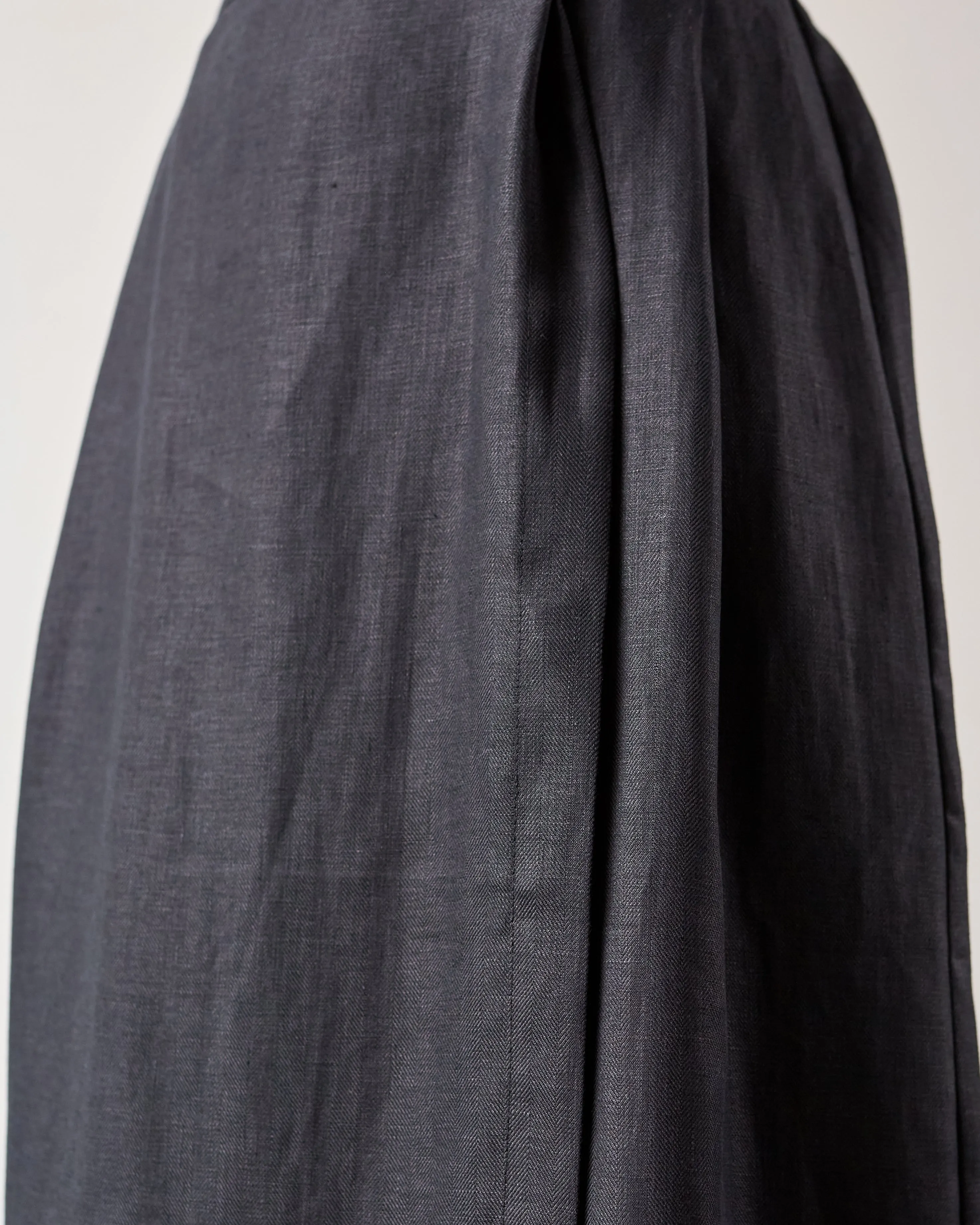 Cordera Linen Long Skirt, Black