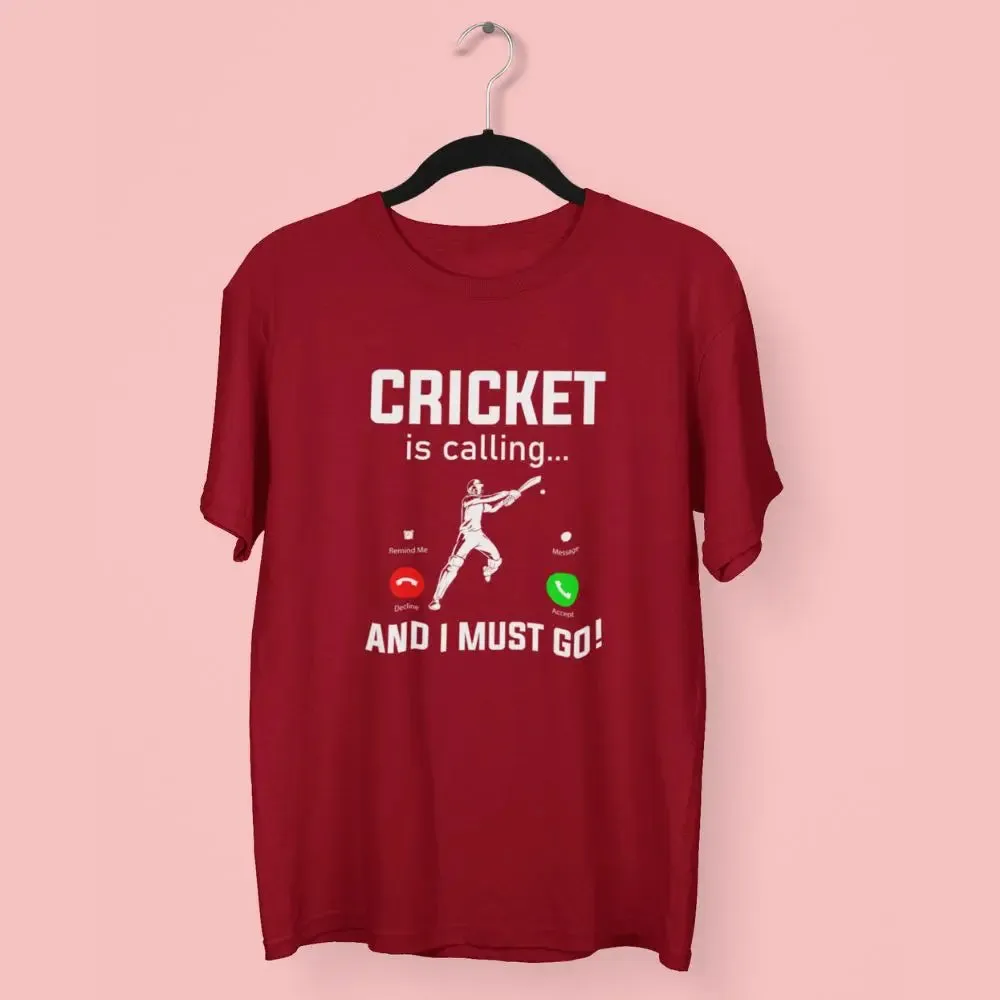 Cricket is calling & I must go Round Neck Half Sleeve Classic T-Shirt