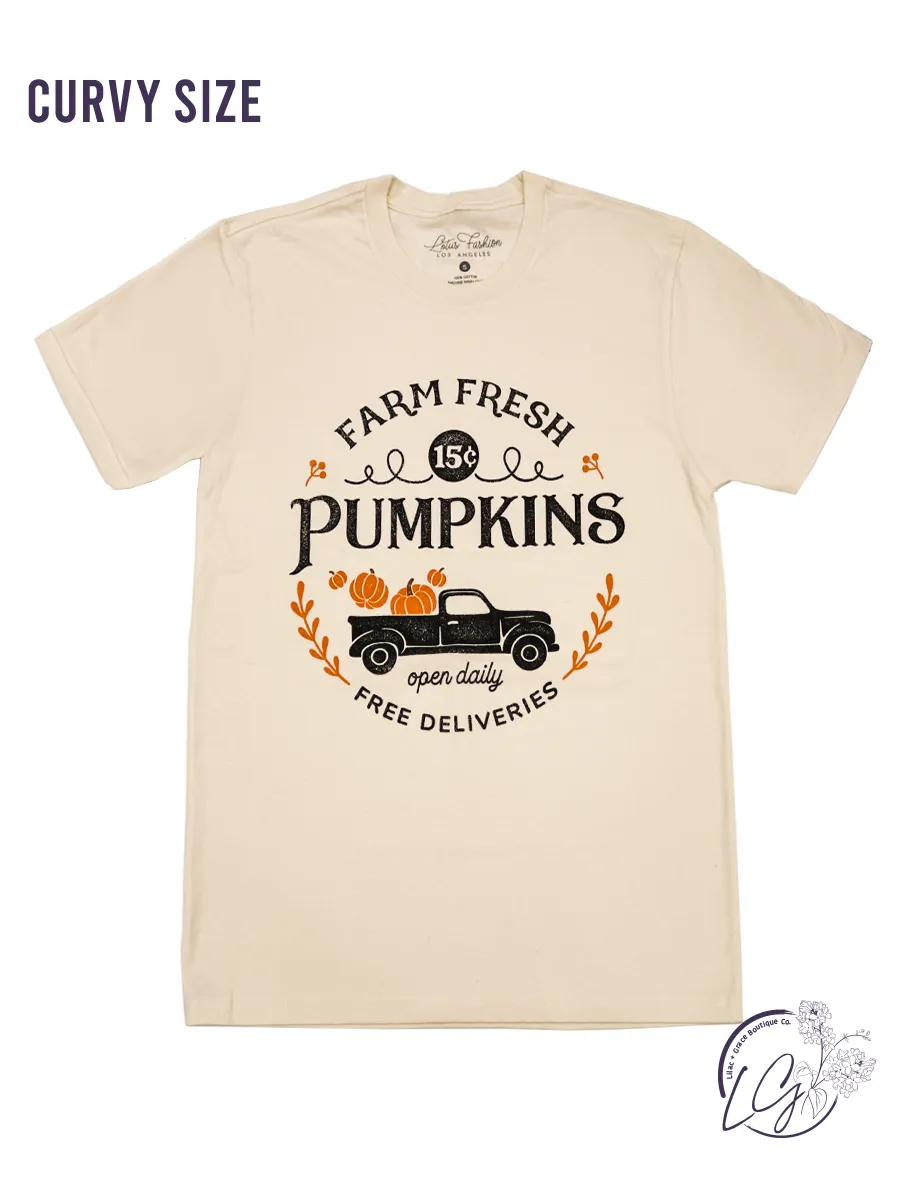 Curvy Fresh Farm Pumpkin Graphic Top