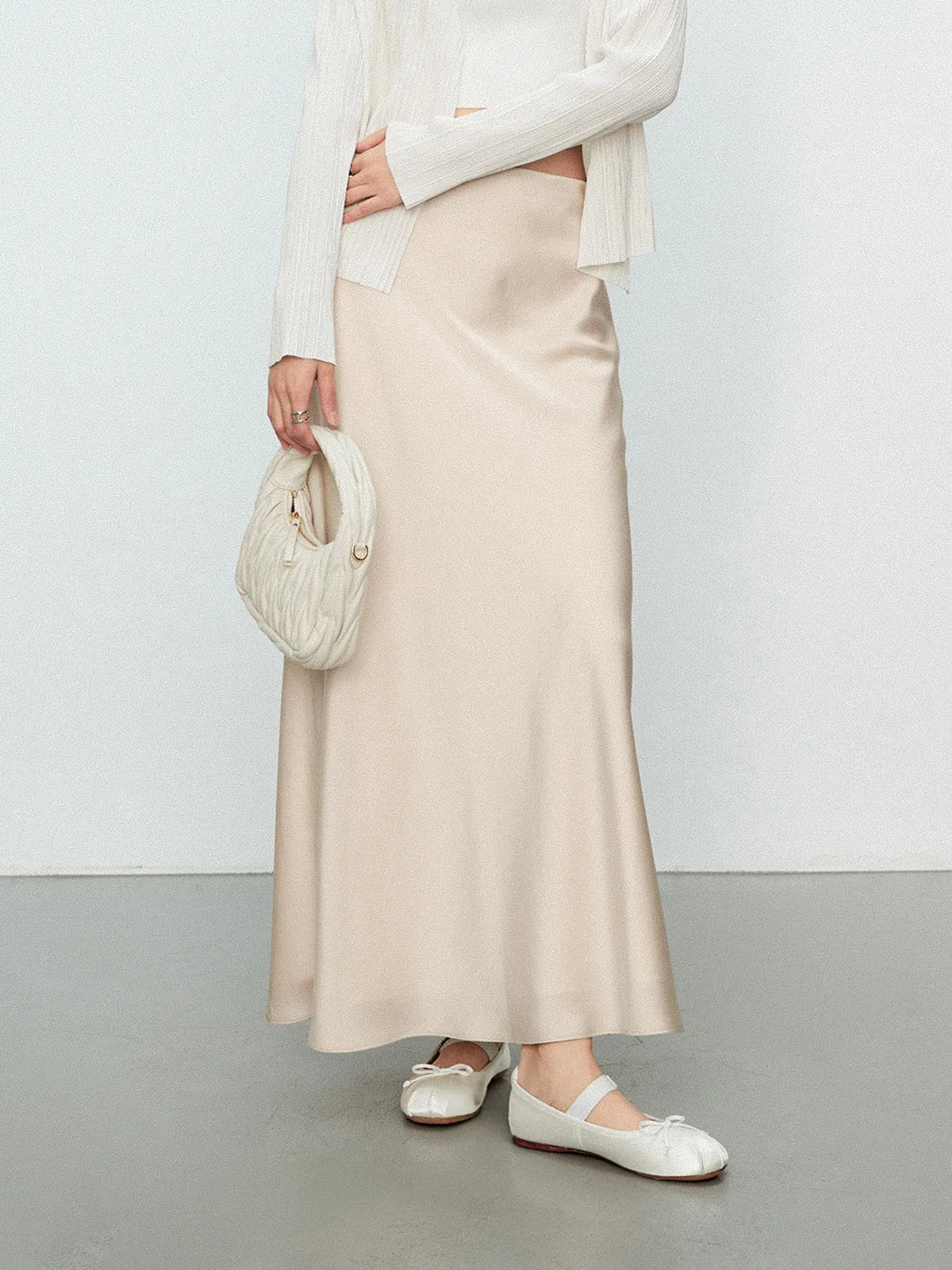 Elegant Stain Graceful Long Skirt