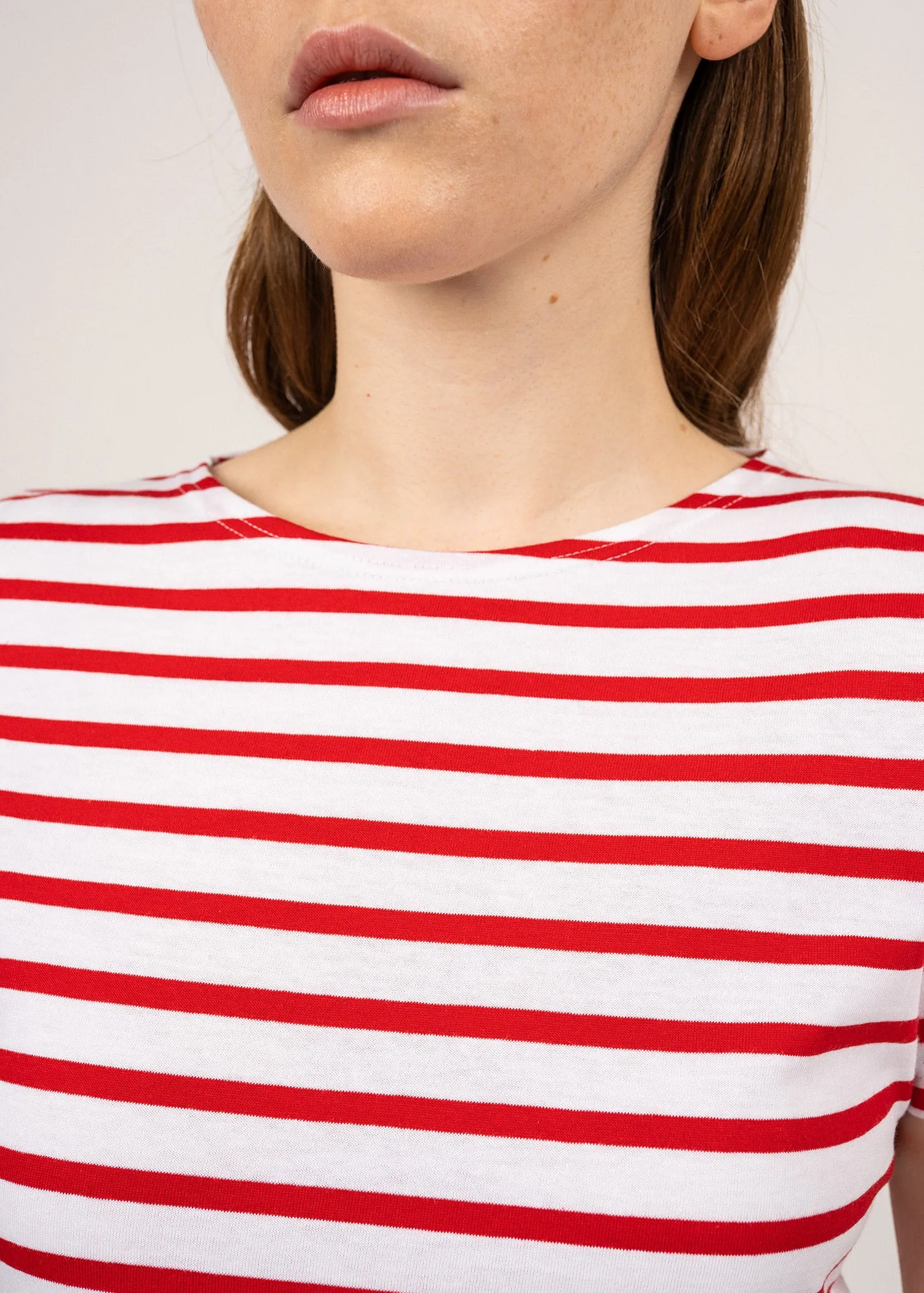 Etrille short sleeve striped sailor shirt - regular fit, in light cotton (NEIGE/TULIPE)