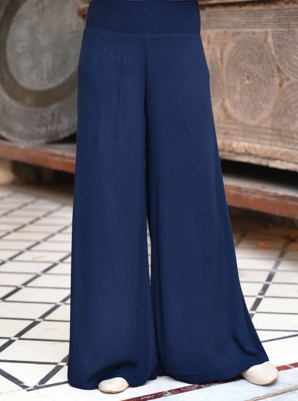 Flared Trousers with Elasticized Waistband