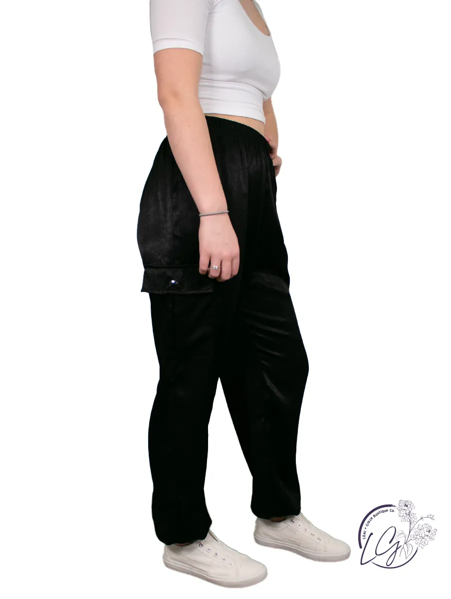 Glamour Glide Satin Joggers