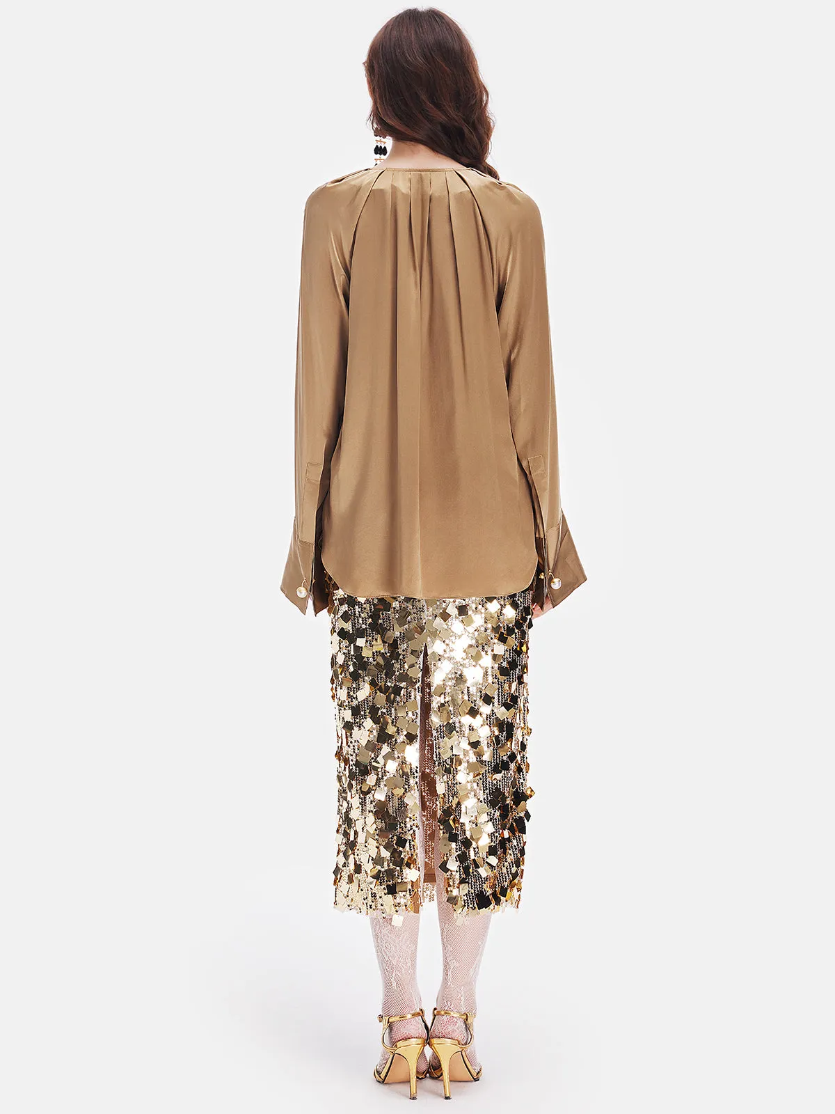 Gold Sequin Rock Skirt