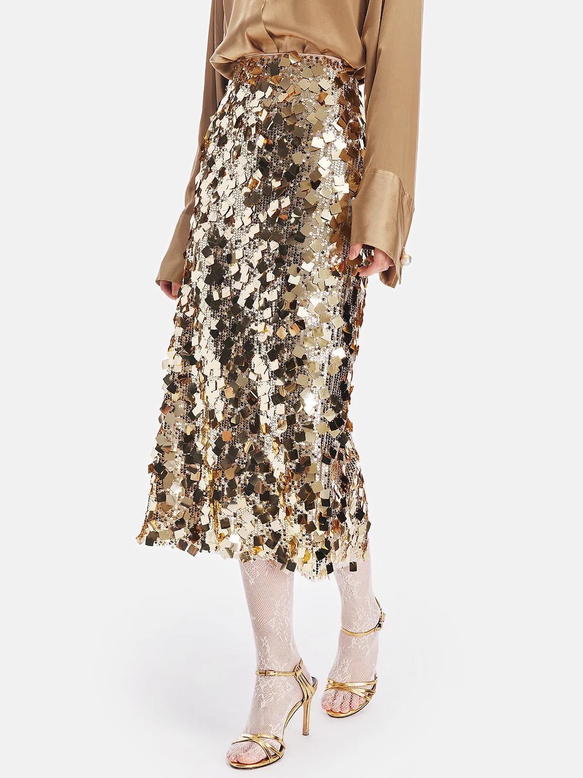 Gold Sequin Rock Skirt