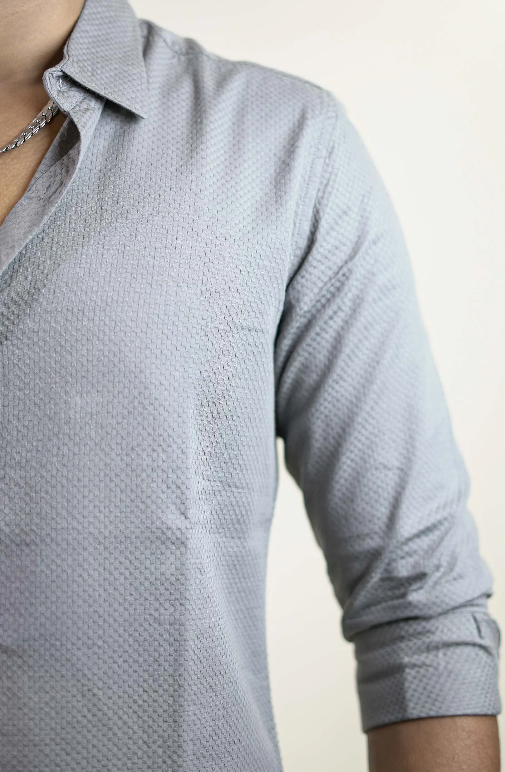 Gray Urban Grid Shirt