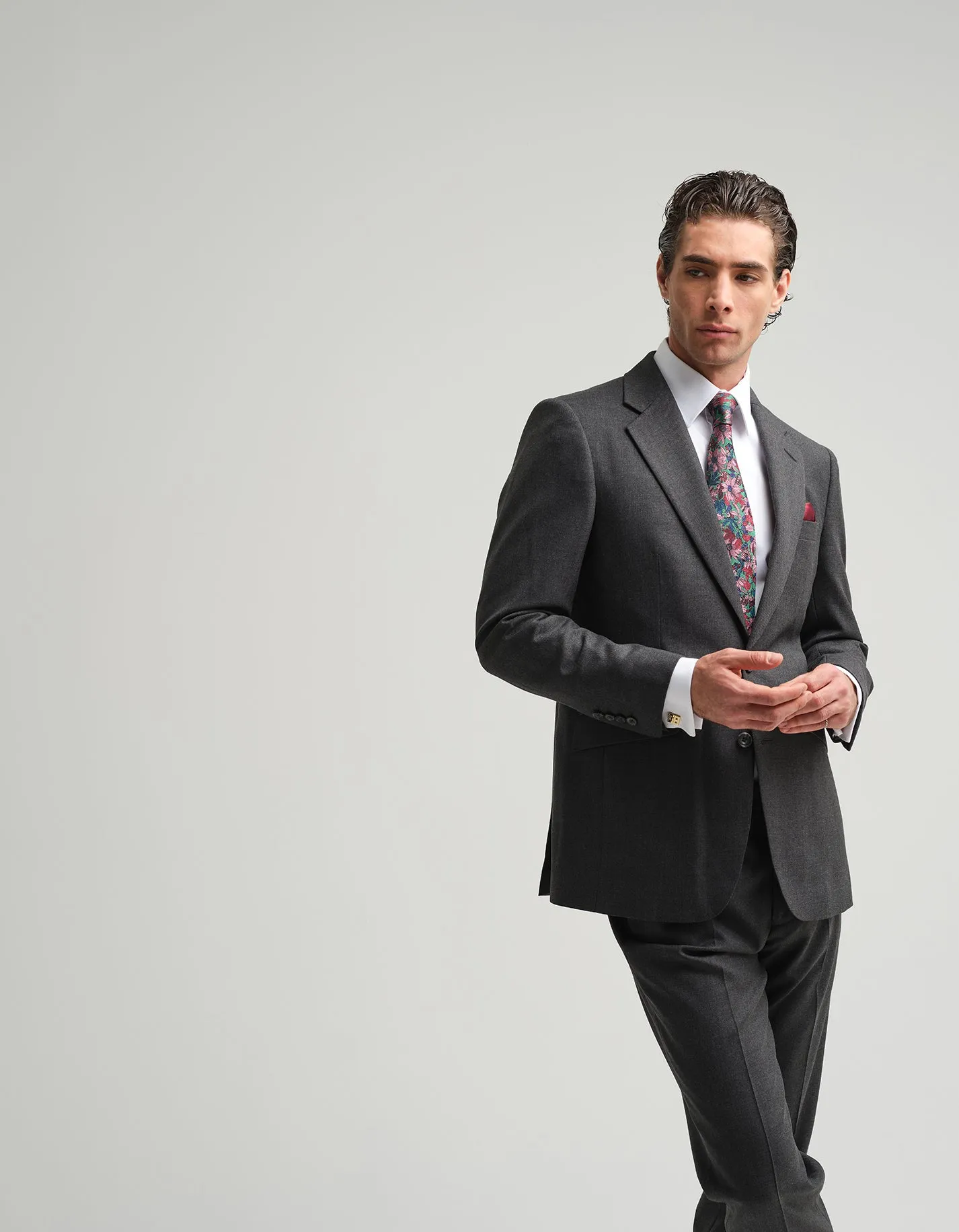 Grey Twill 2 Piece Suit