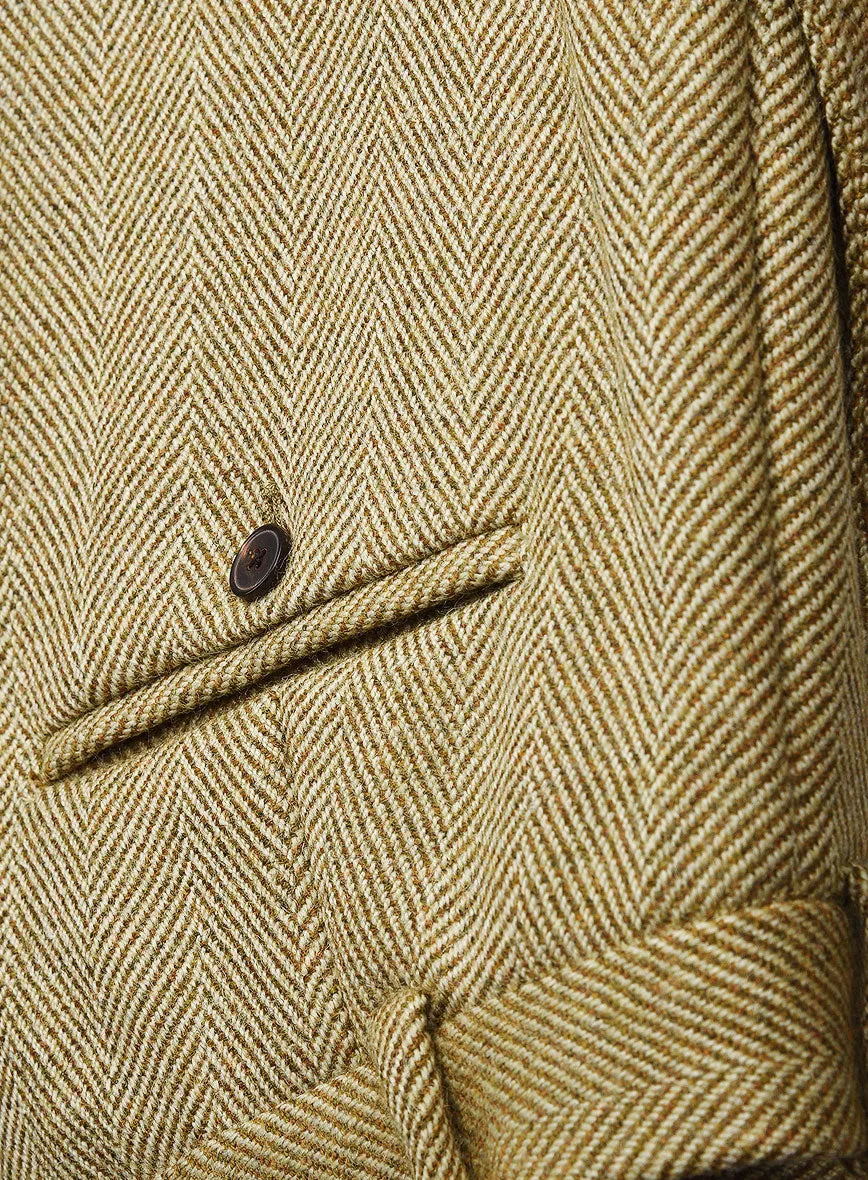 Highlander Heavy Beige Herringbone Tweed 3 Piece Suit