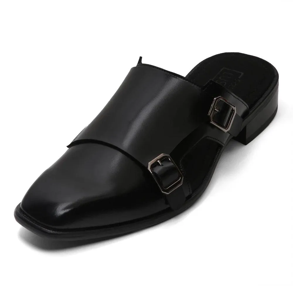 Hulio - Black Double Monk Mules