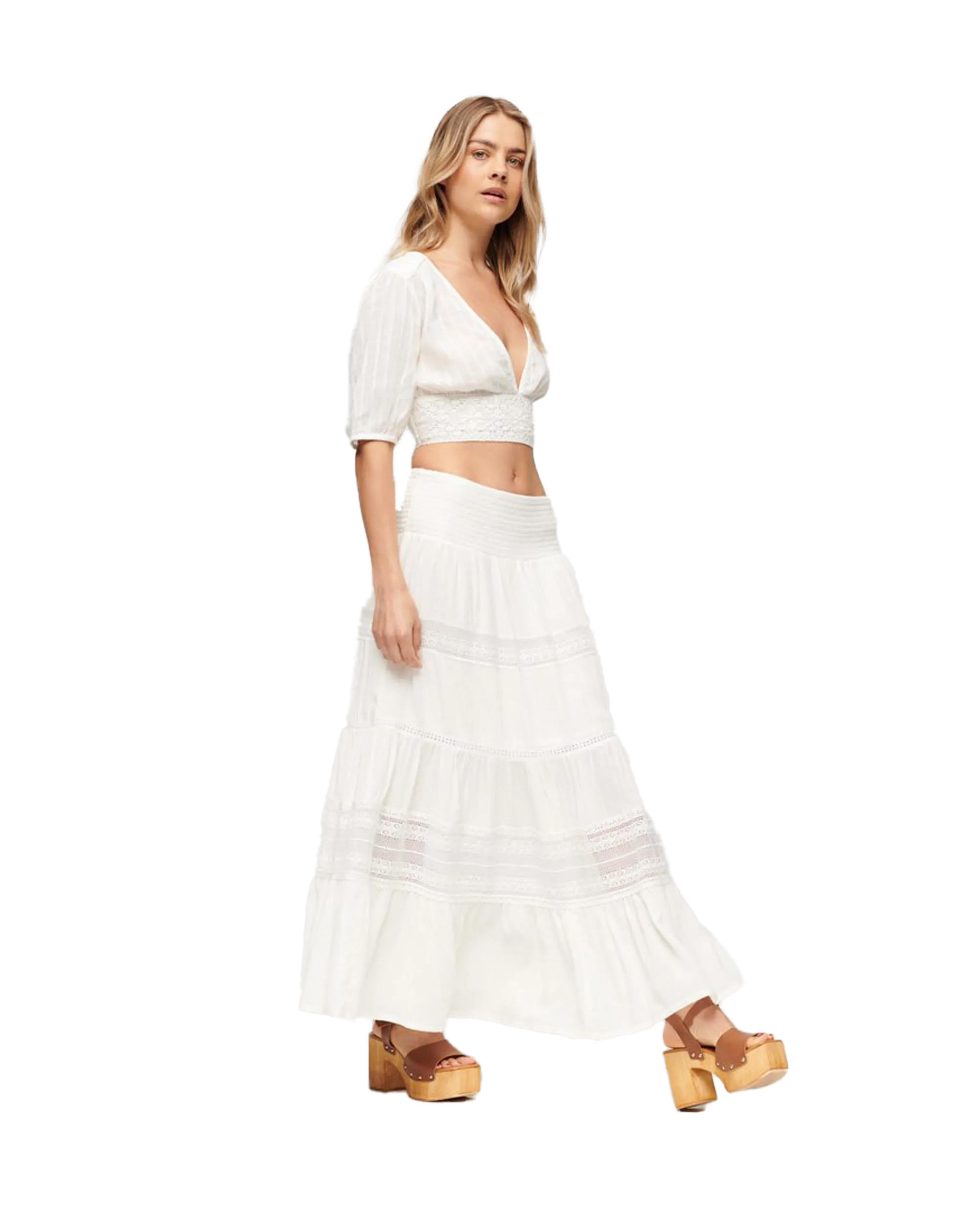 Ibiza Maxi Skirt in Off White