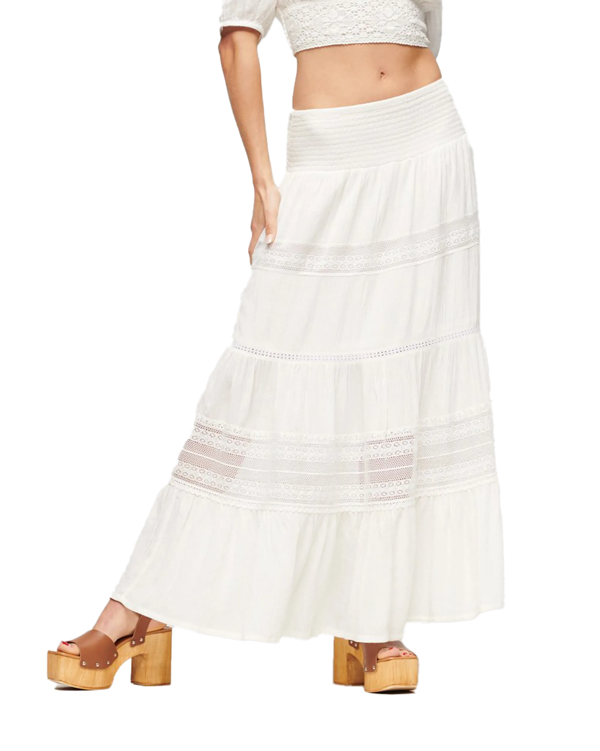 Ibiza Maxi Skirt in Off White