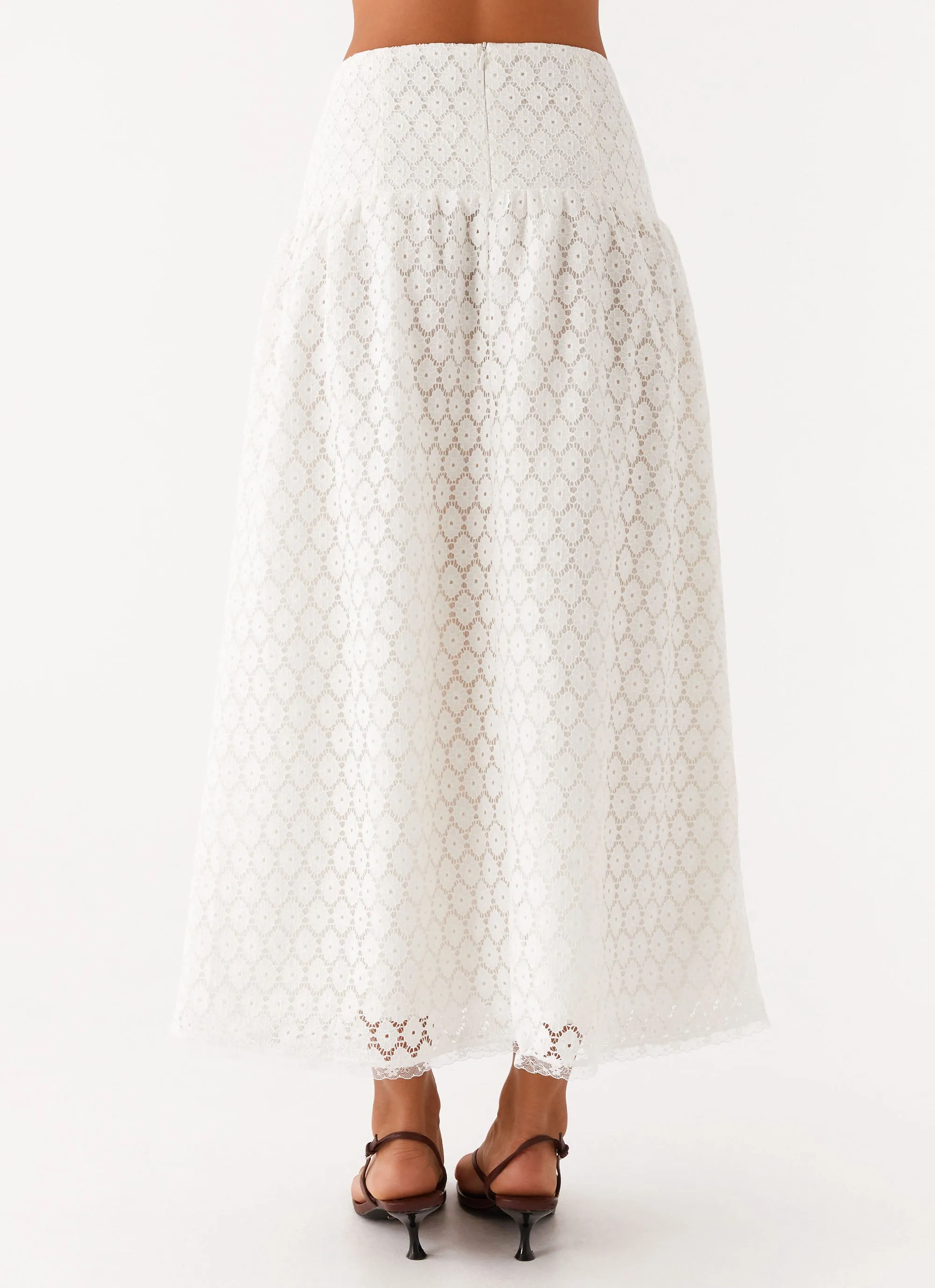 Indiana Corset Midi Skirt - White