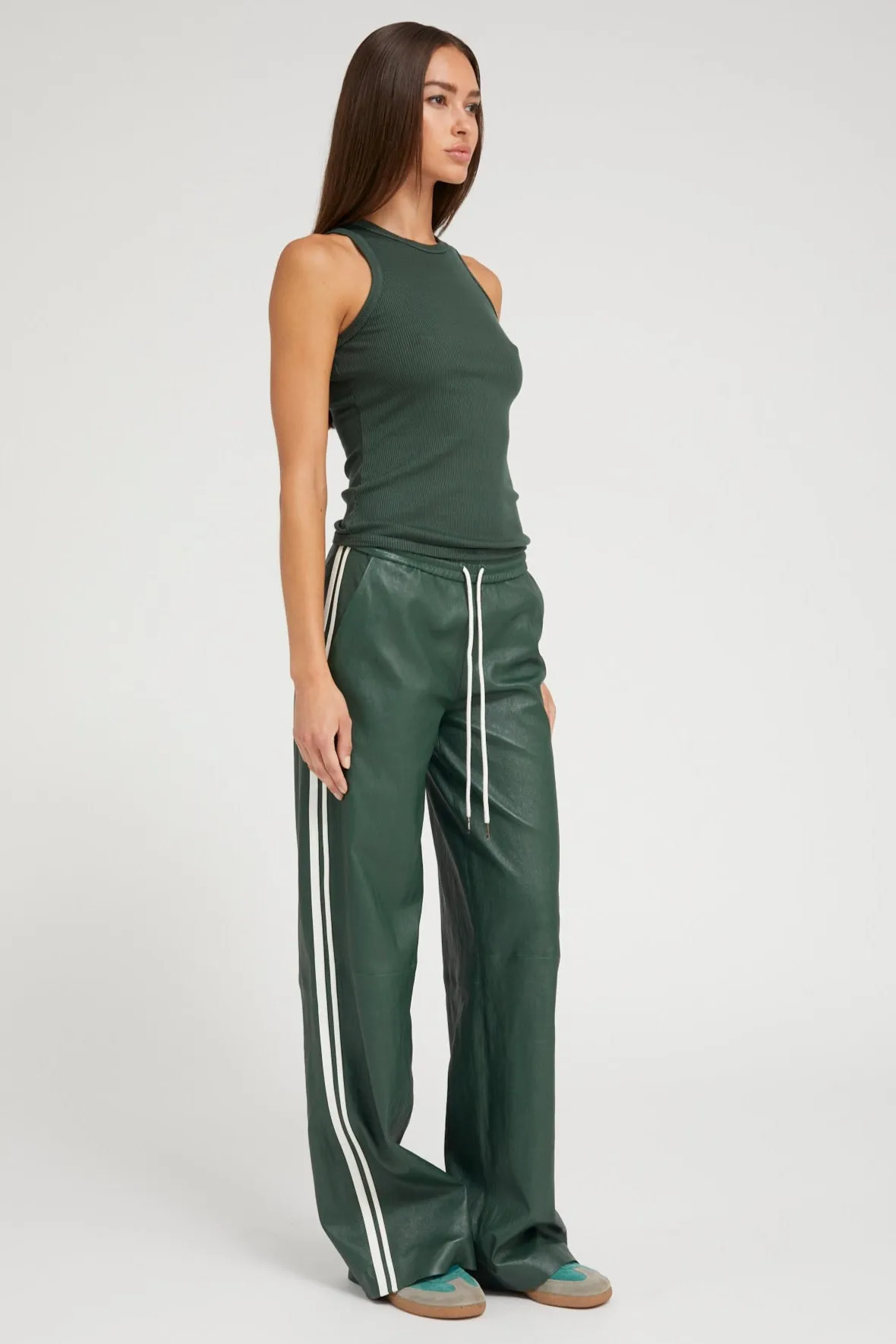 Ivy Leather Baggy Athletic Pants