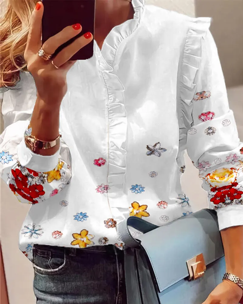 Julia Fashion - Women Elegant Fashion Butterfly Print Blouses