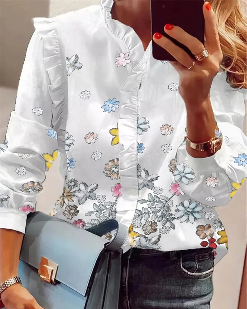 Julia Fashion - Women Elegant Fashion Butterfly Print Blouses