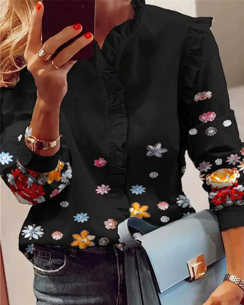 Julia Fashion - Women Elegant Fashion Butterfly Print Blouses