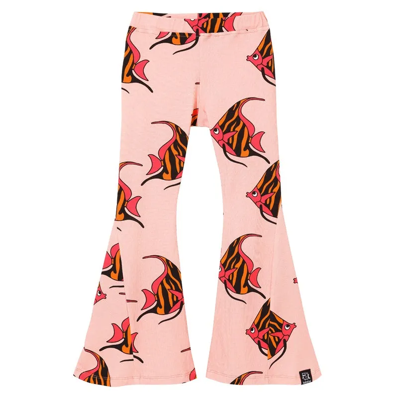 Kukukid Flared Trousers Pink Orange Fish