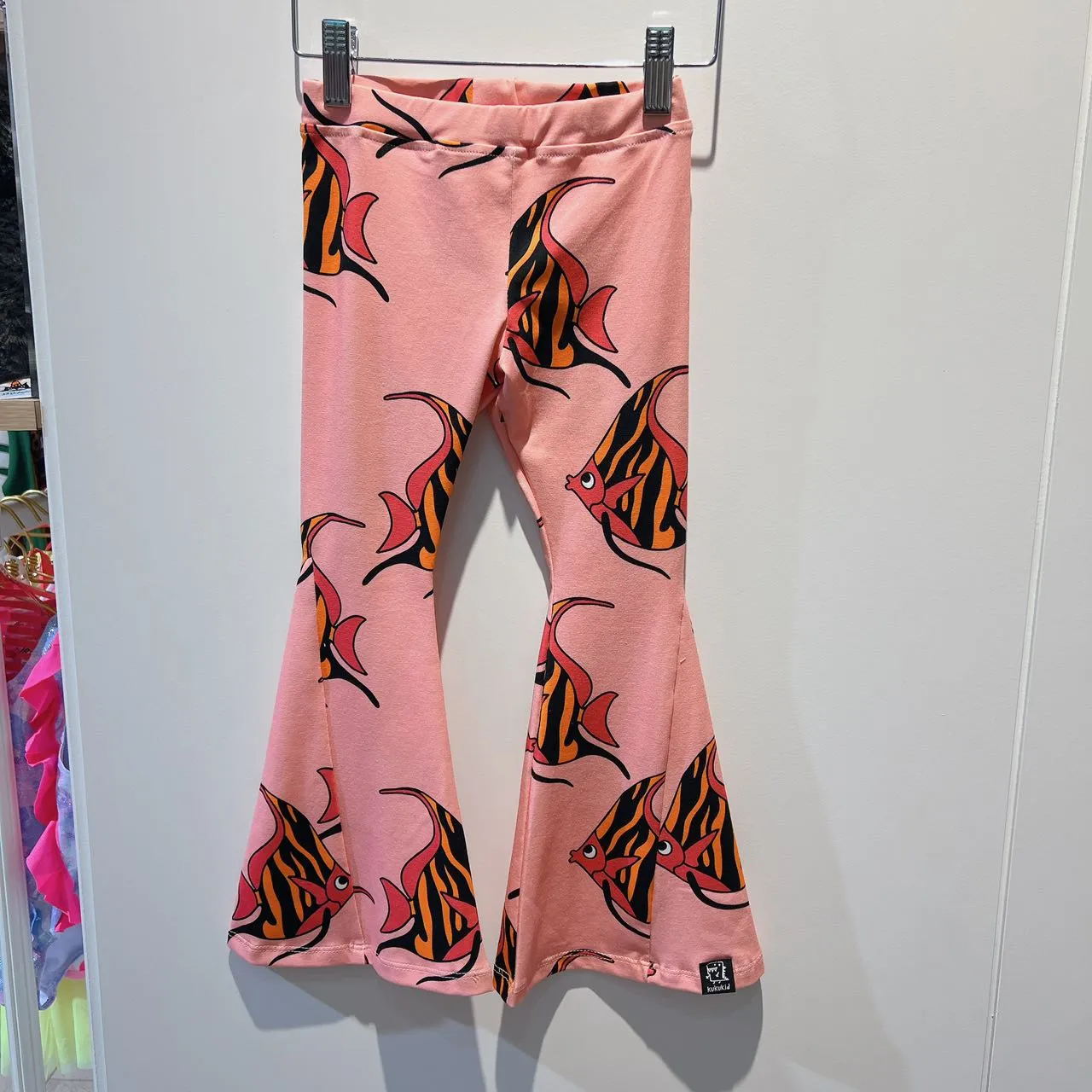 Kukukid Flared Trousers Pink Orange Fish