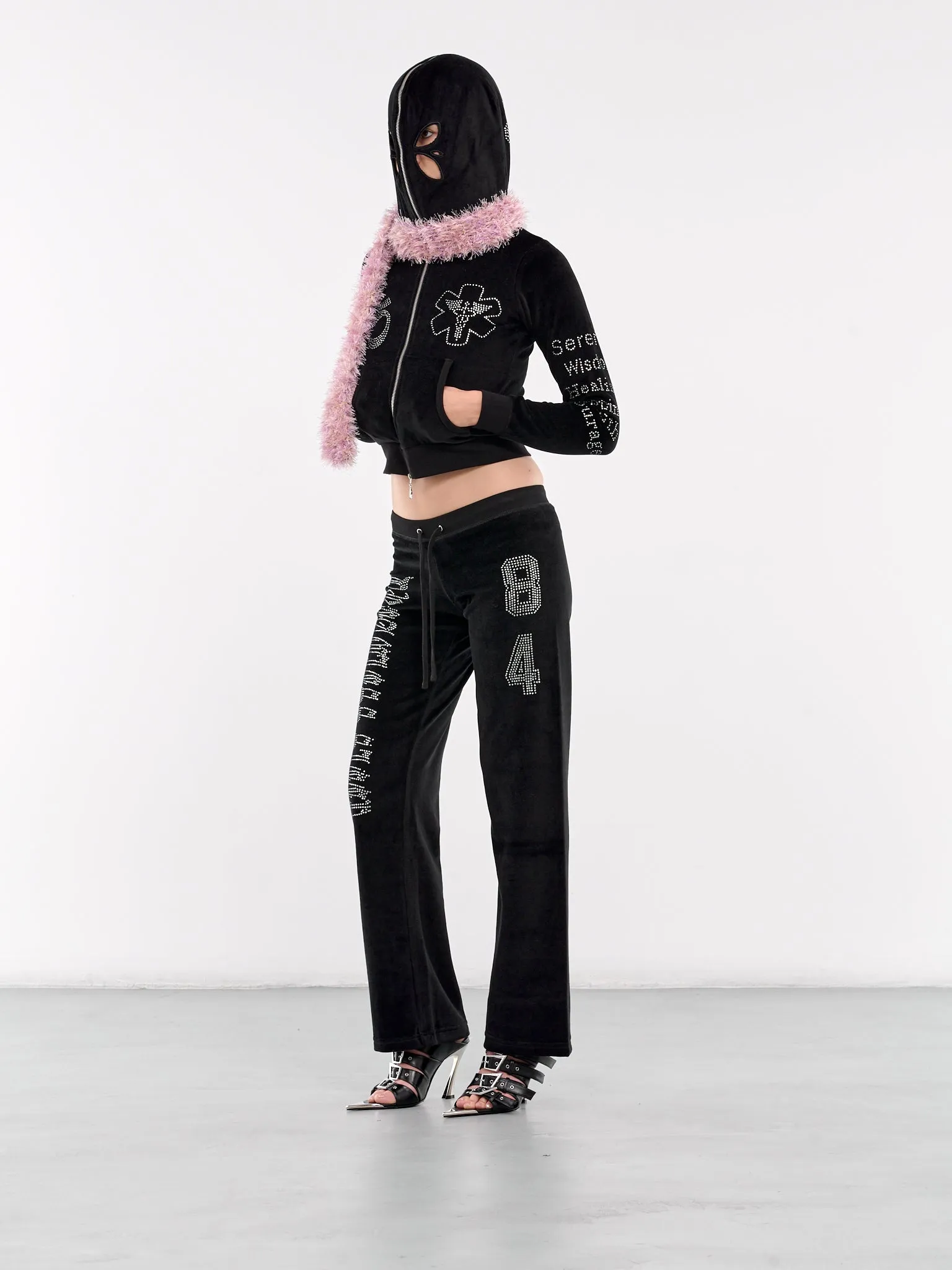 LA Track Bottoms (AWAW240063-BLACK-CRYSTALS)