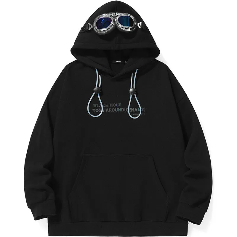 Laser Print Goggle Fleece Hoodies