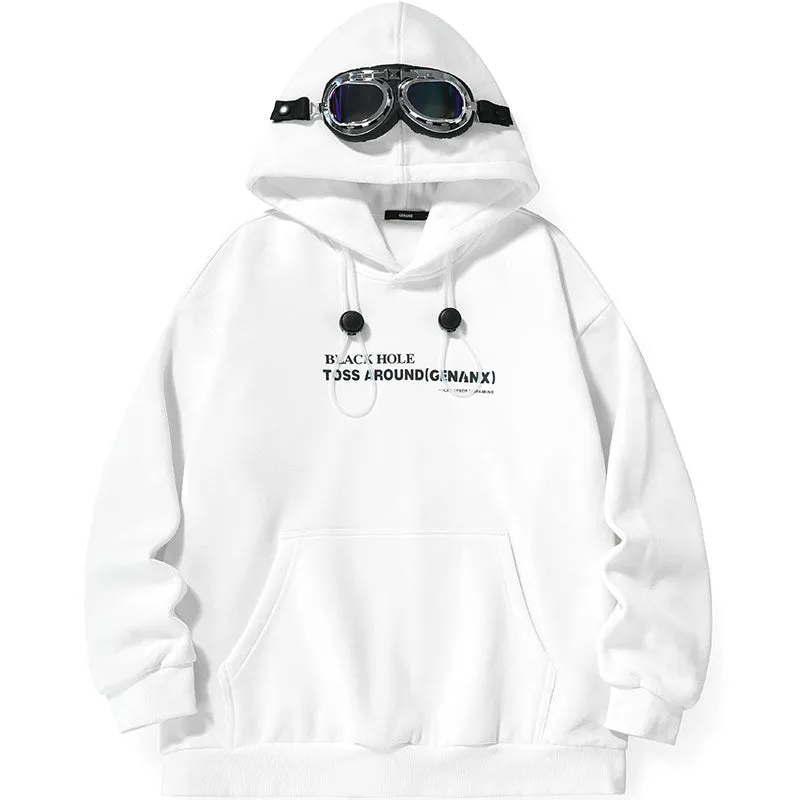 Laser Print Goggle Fleece Hoodies