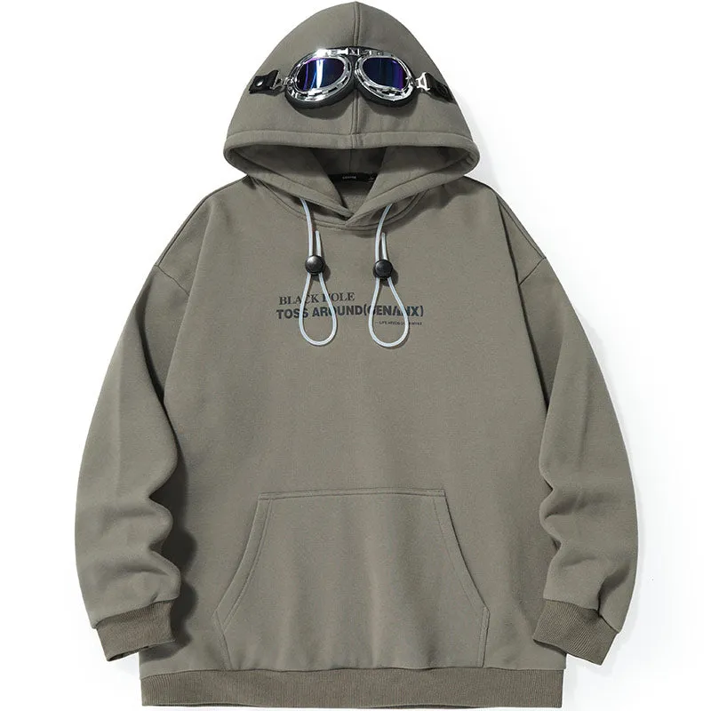 Laser Print Goggle Fleece Hoodies