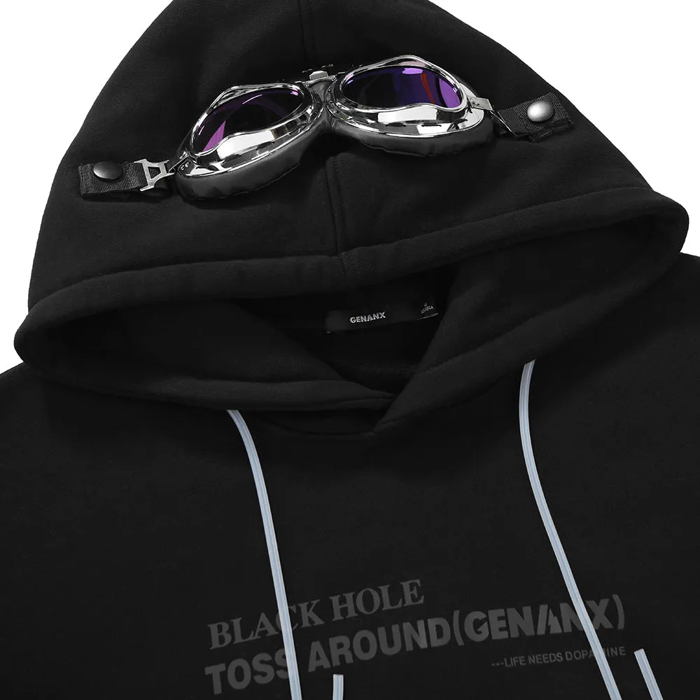 Laser Print Goggle Fleece Hoodies