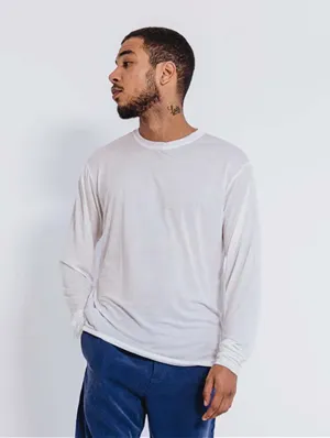 Lightweight Unisex Lenzing Long Sleeve T-Shirt | White