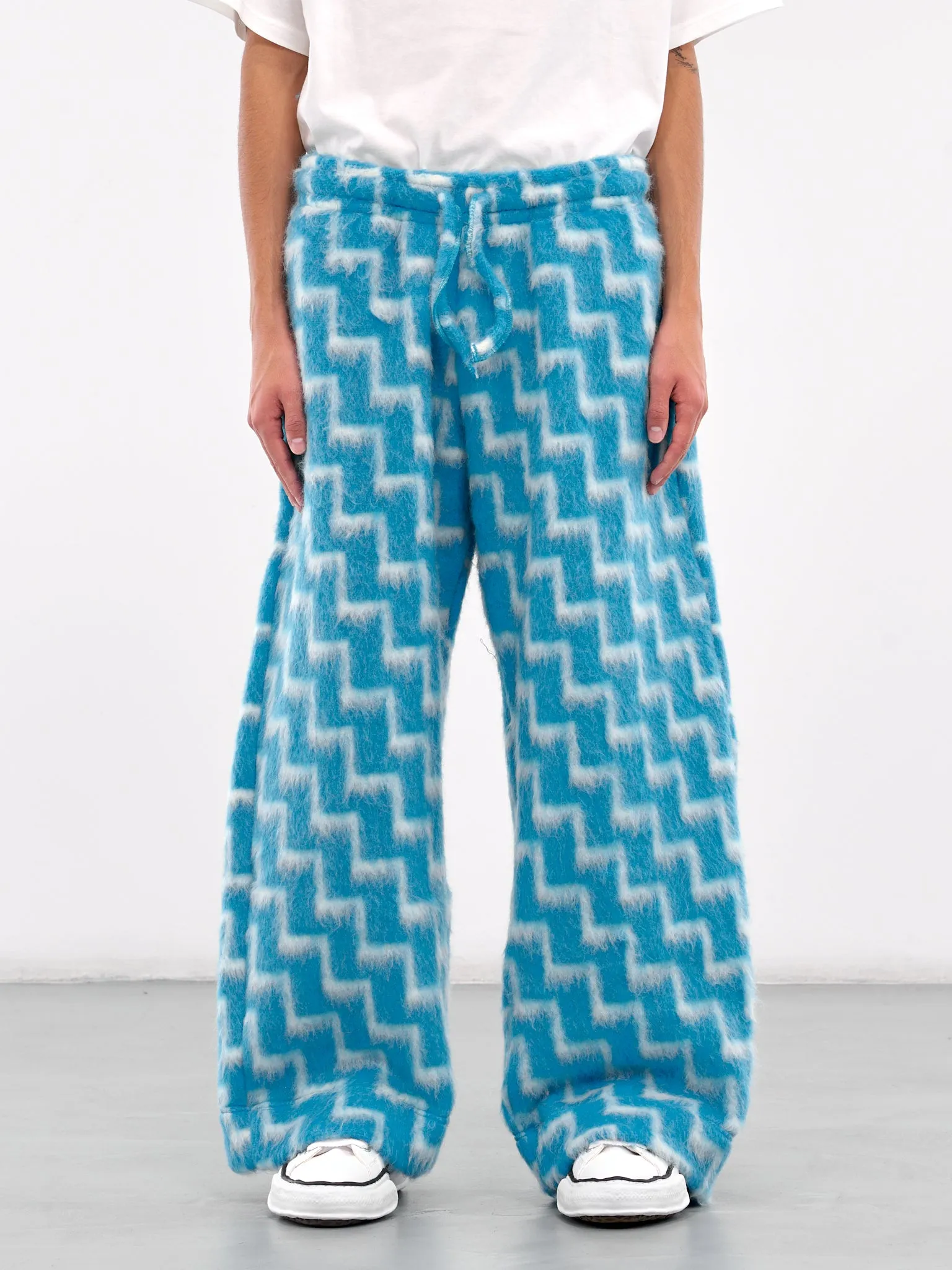 Loose Fit Pattern Pants (PT014V1-BLUE-WHITE)