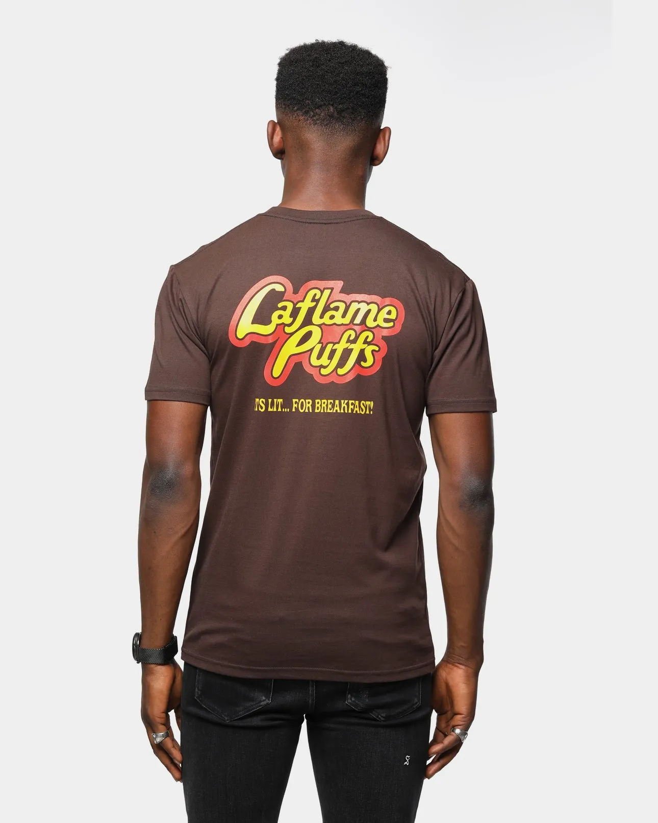 Men's Goat Crew Laflame Puffs T-Shirt Chocolate