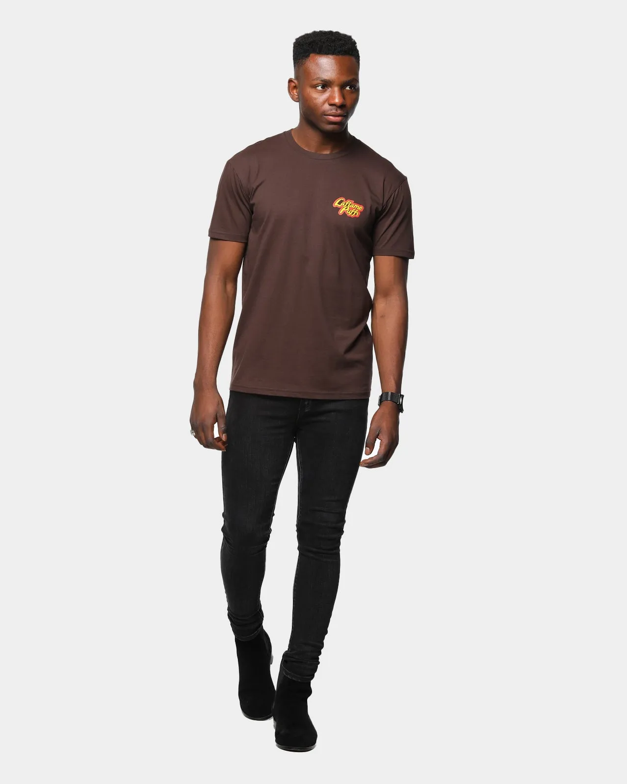 Men's Goat Crew Laflame Puffs T-Shirt Chocolate