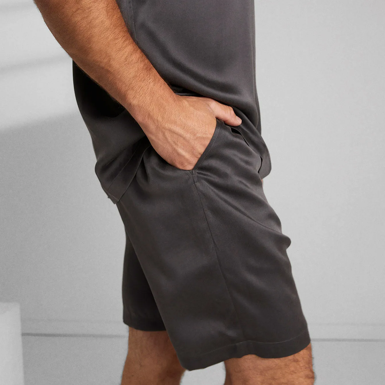 Men's Washable Silk Short Set