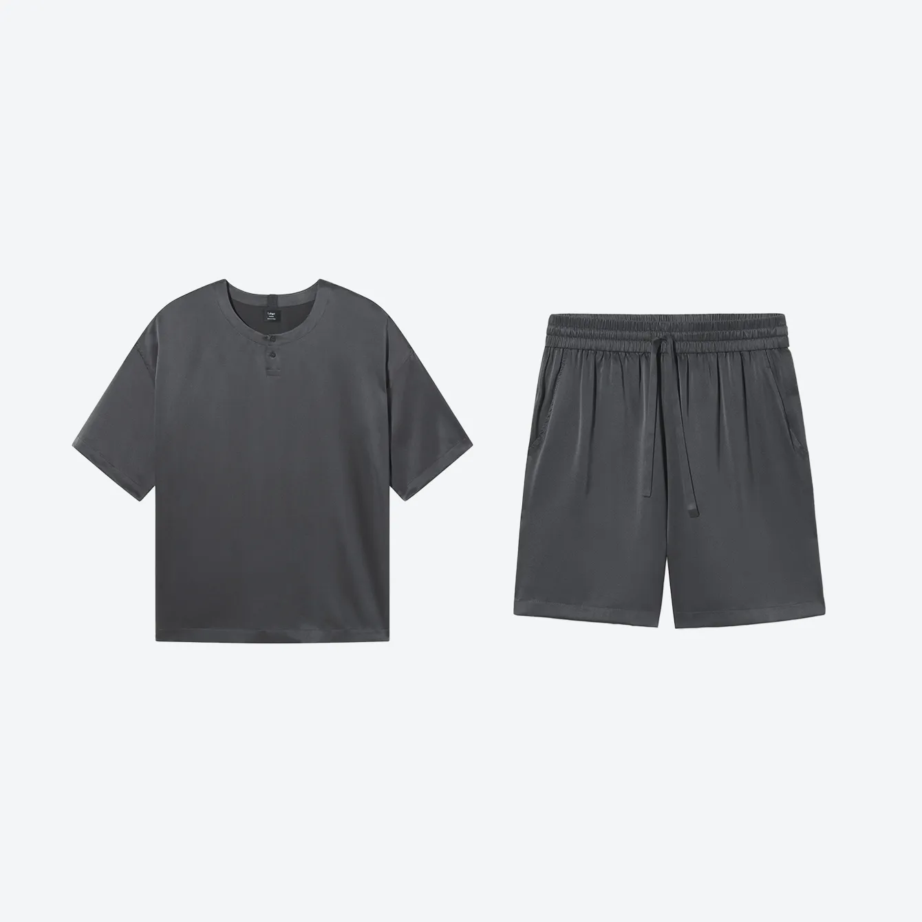 Men's Washable Silk Short Set