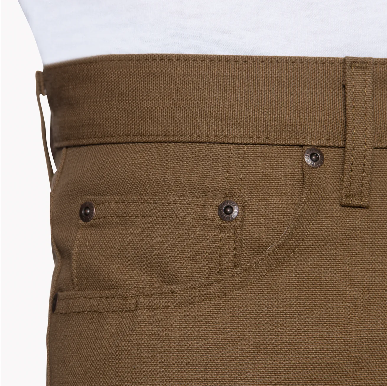 Naked & Famous Raw Cotton Canvas Easy Guy - Brown