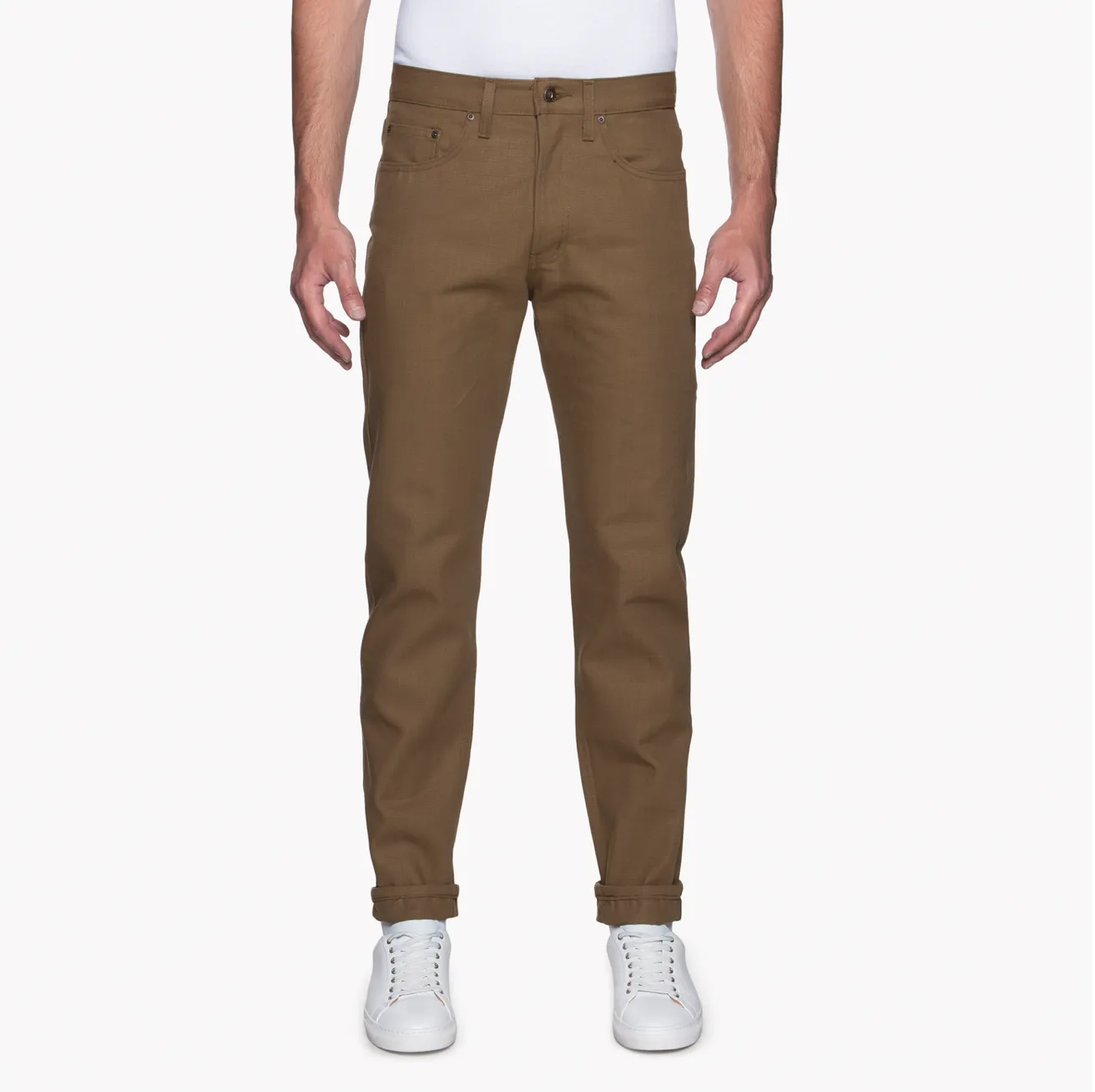 Naked & Famous Raw Cotton Canvas Easy Guy - Brown