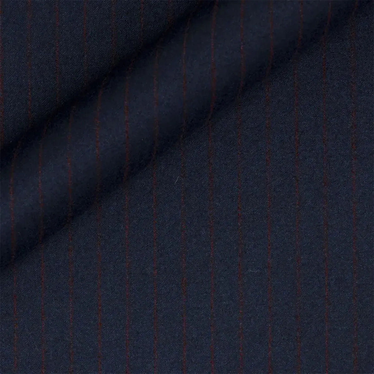 Navy & Red Pinstripe Flannel Virgin Wool Suit