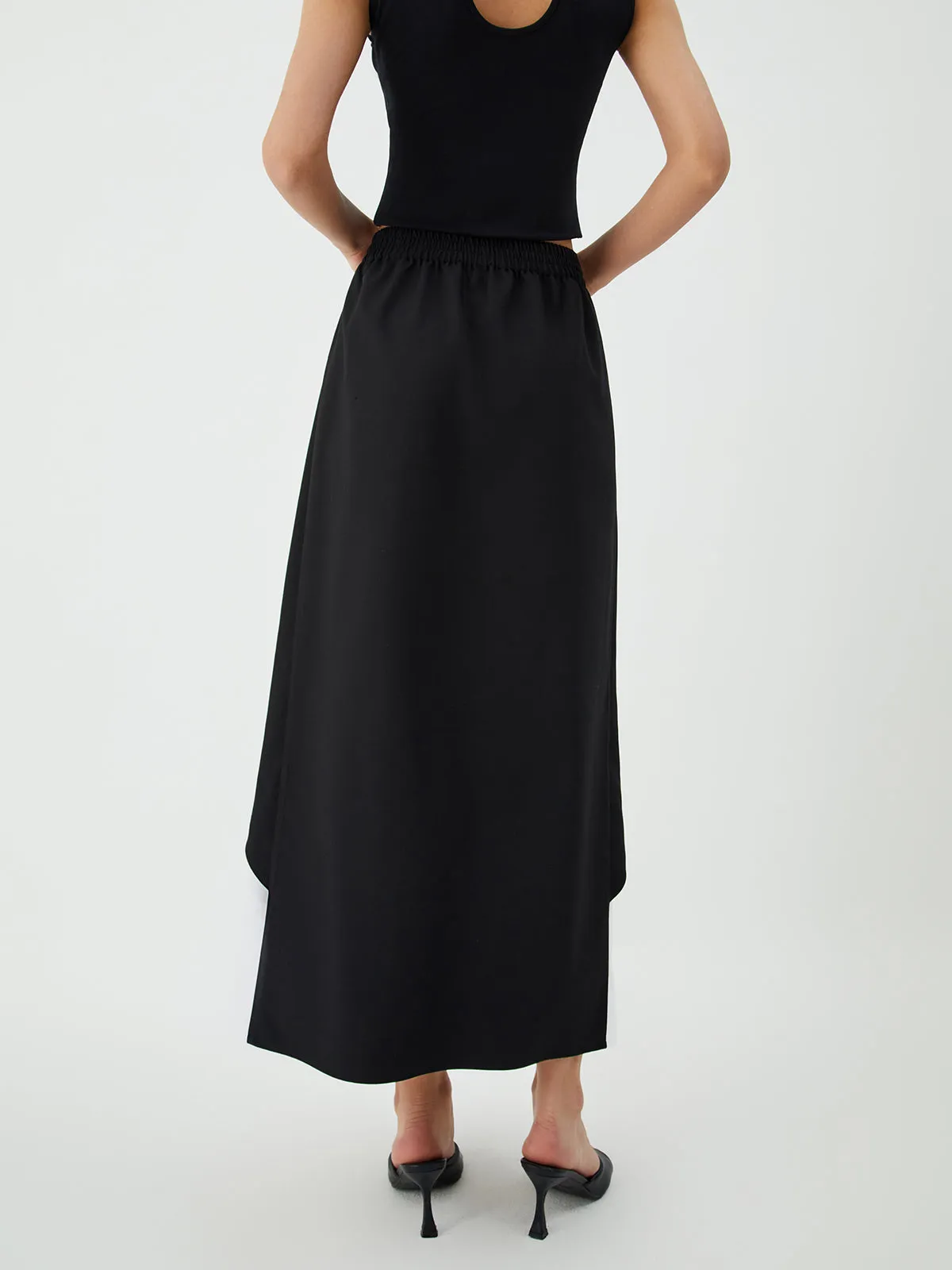 Patchwork Split Graceful Maxi Skirt