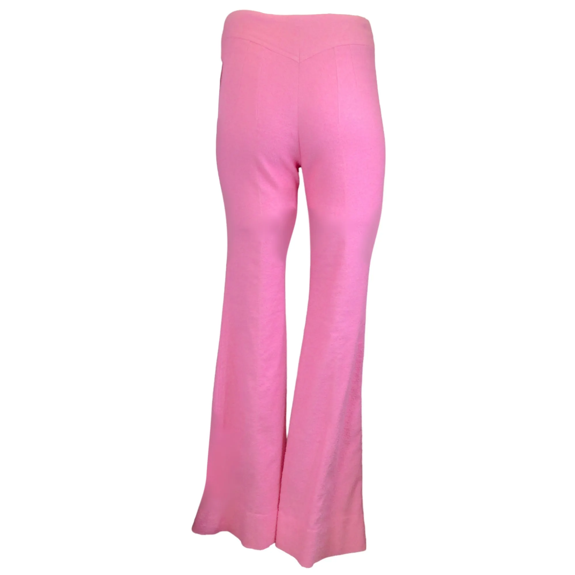 Patou Begonia Pink Flared Cotton-Blend Tweed Trousers