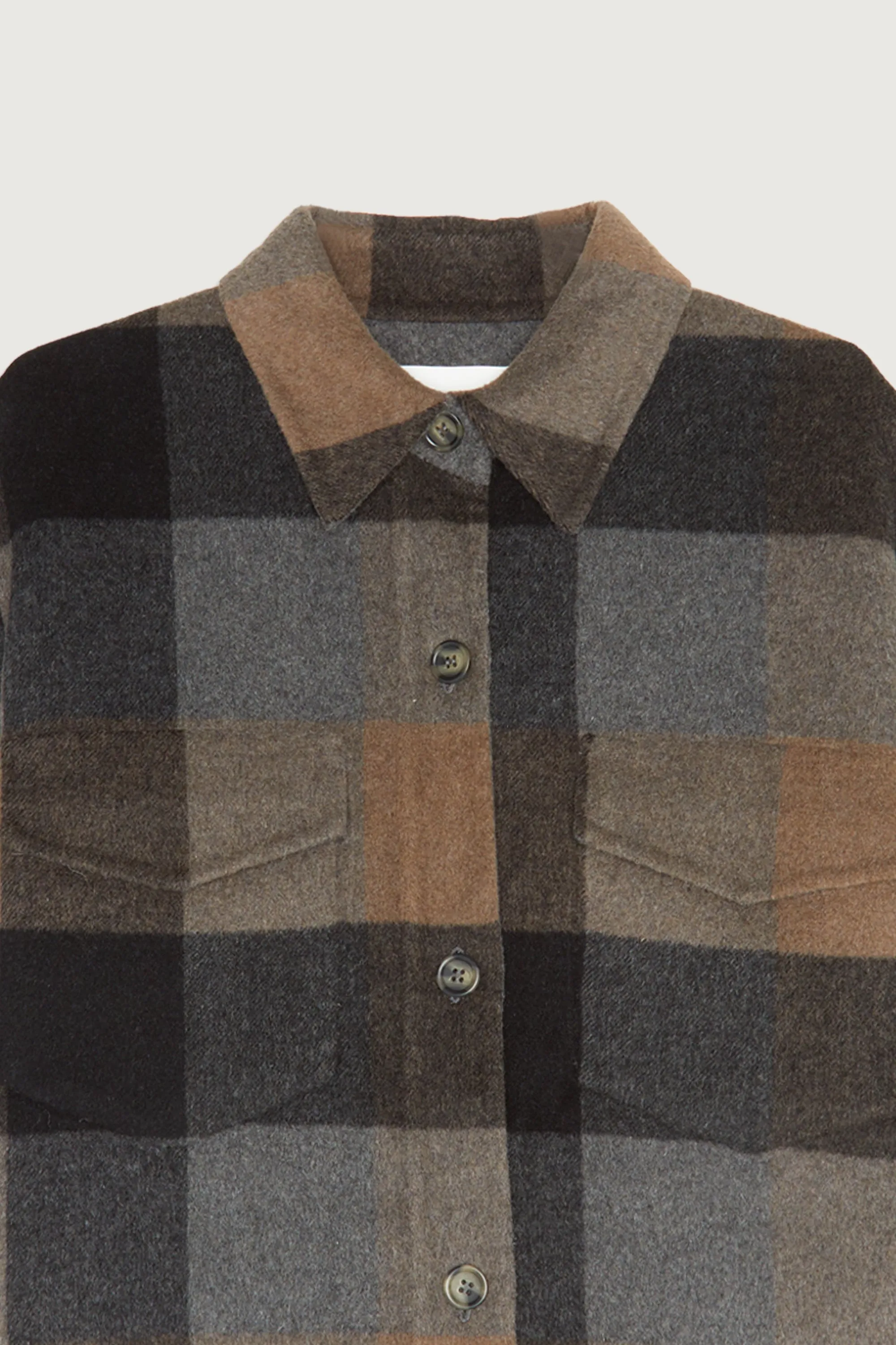 PLAID WOOL BLEND SHACKET