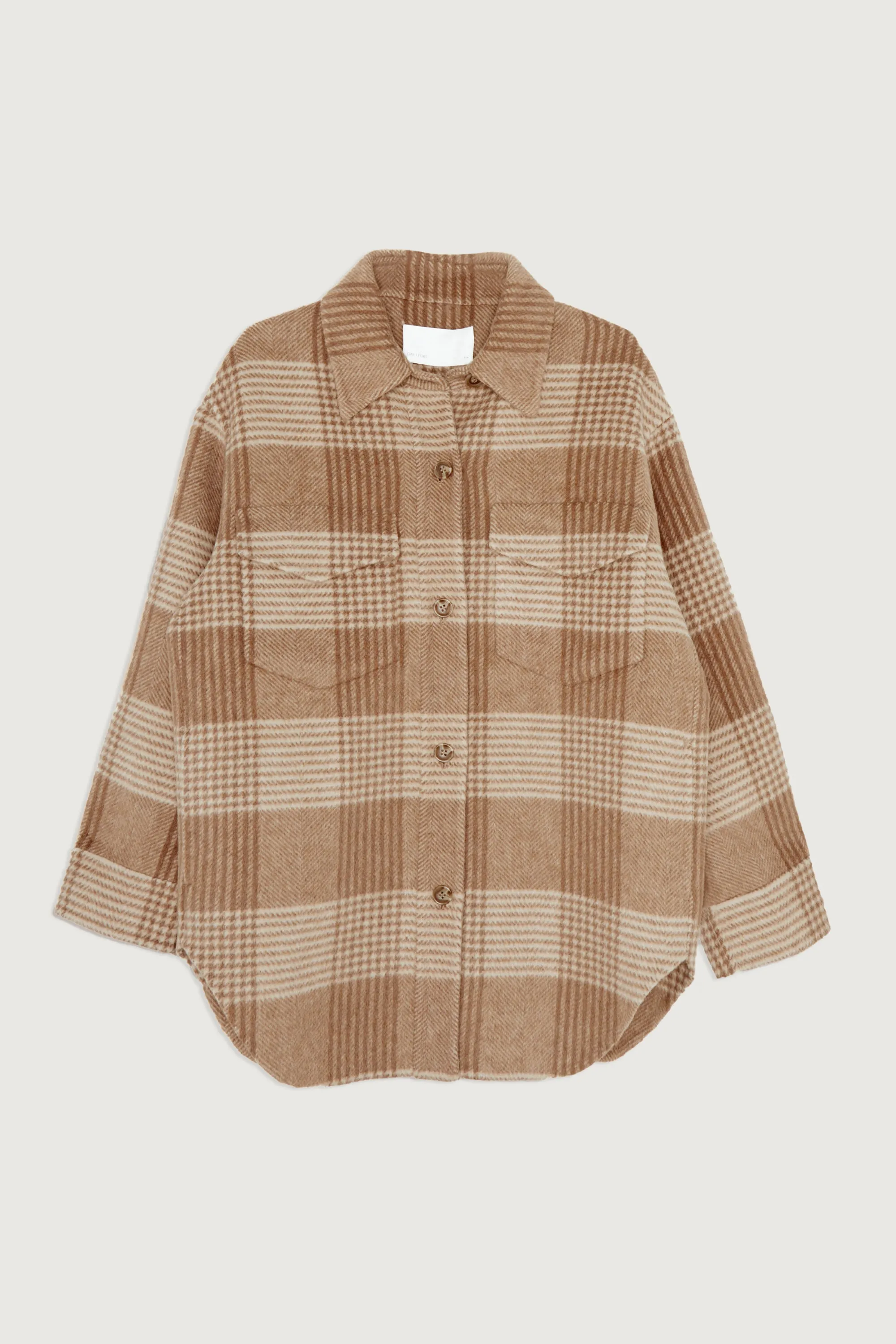 PLAID WOOL BLEND SHACKET