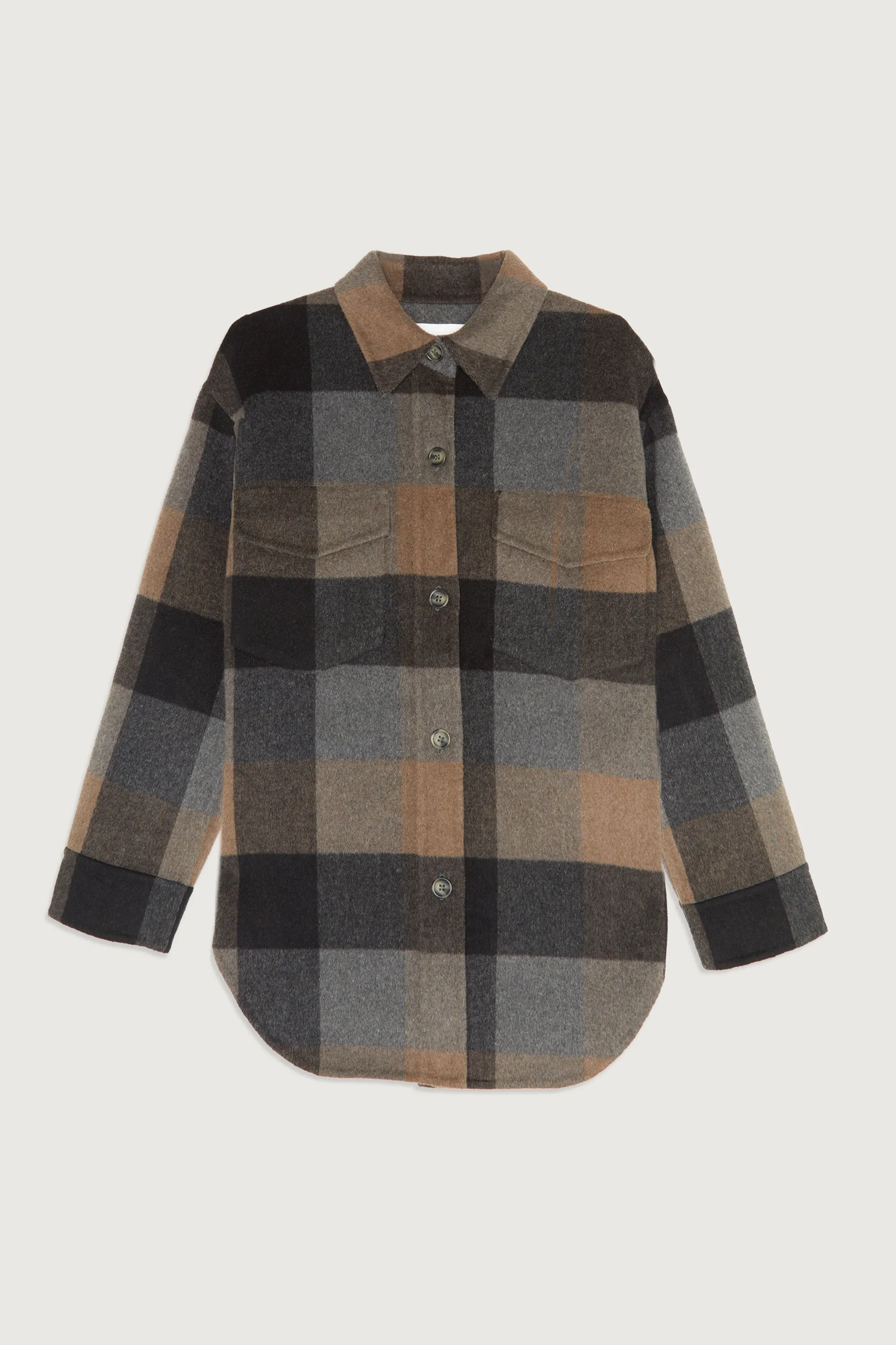 PLAID WOOL BLEND SHACKET